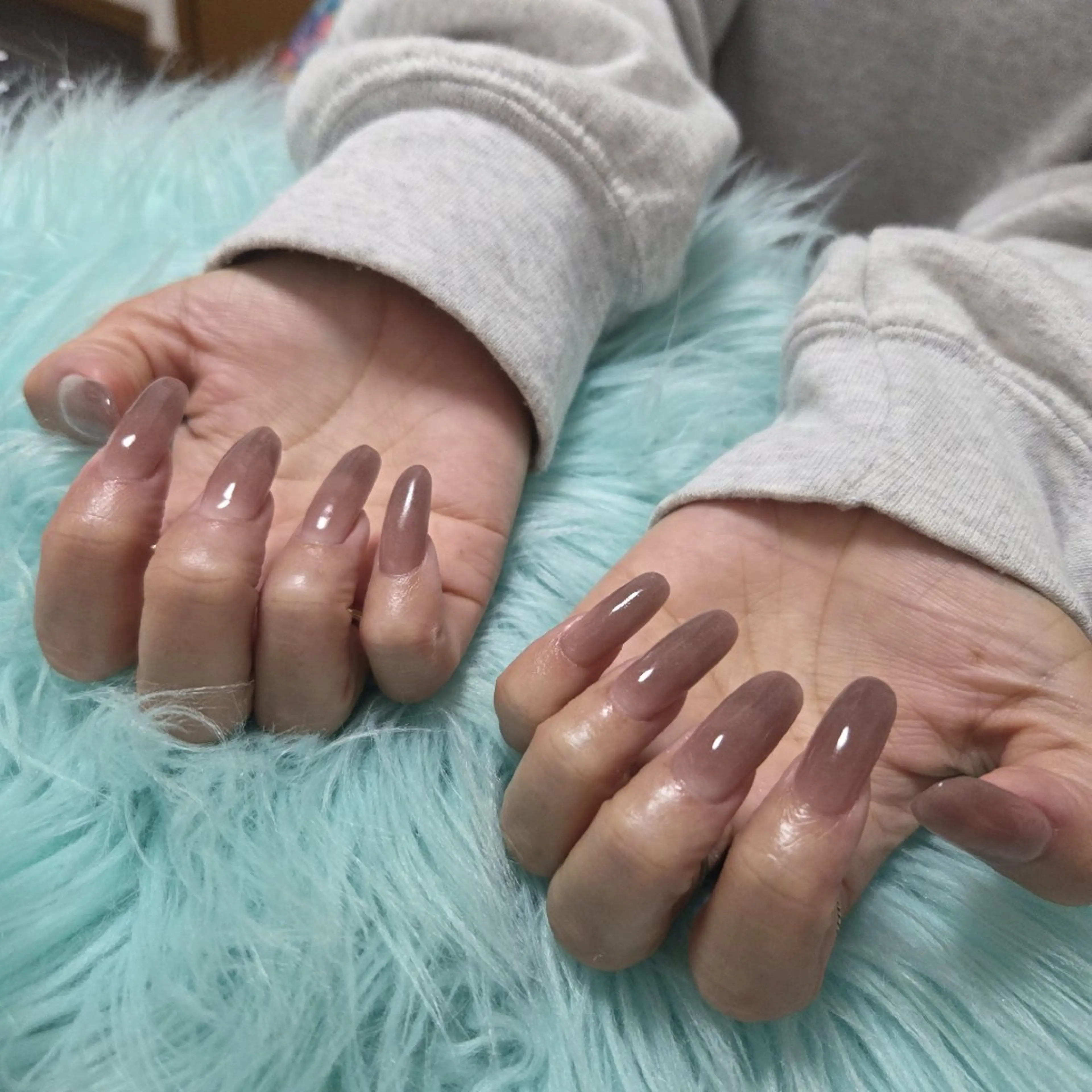 ネイル ブラウン スカルプネイル ハンドネイル Thetis nailsのネイルデザイン