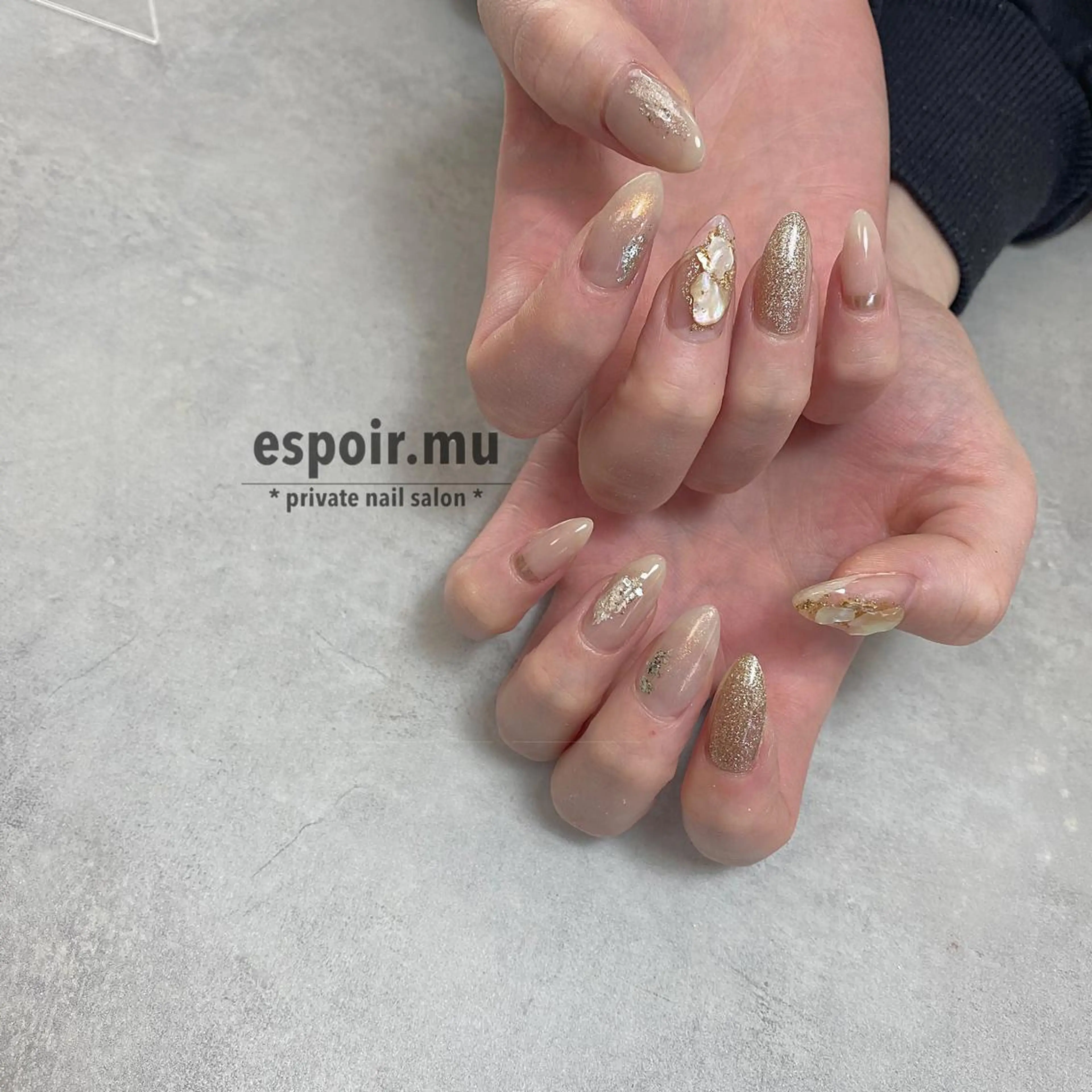 ロング ネイル espoir. muのネイルデザイン