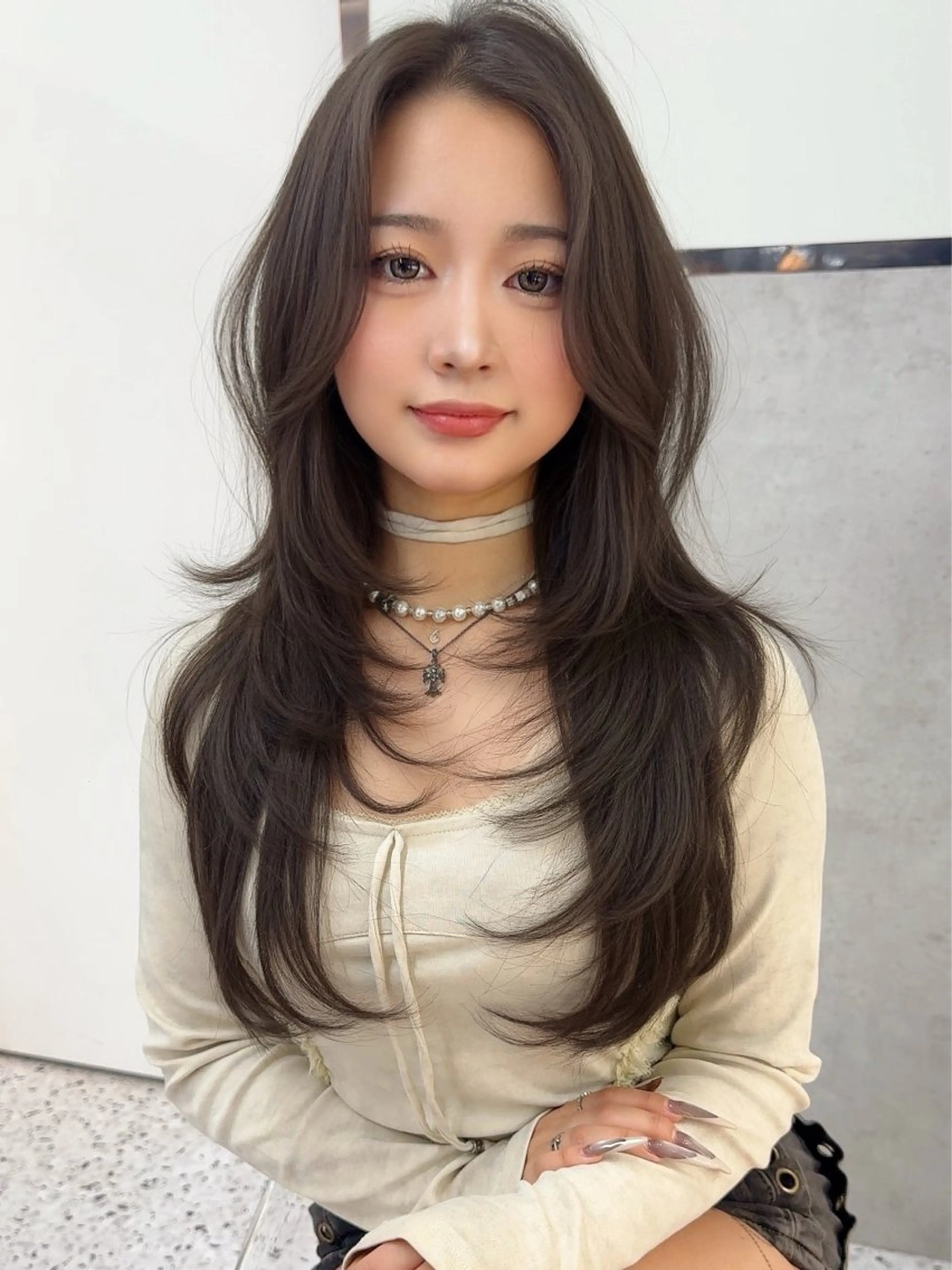 ロング カラー ヘアカラー トリートメント Lond mare レイヤーカット/韓国のヘアスタイル