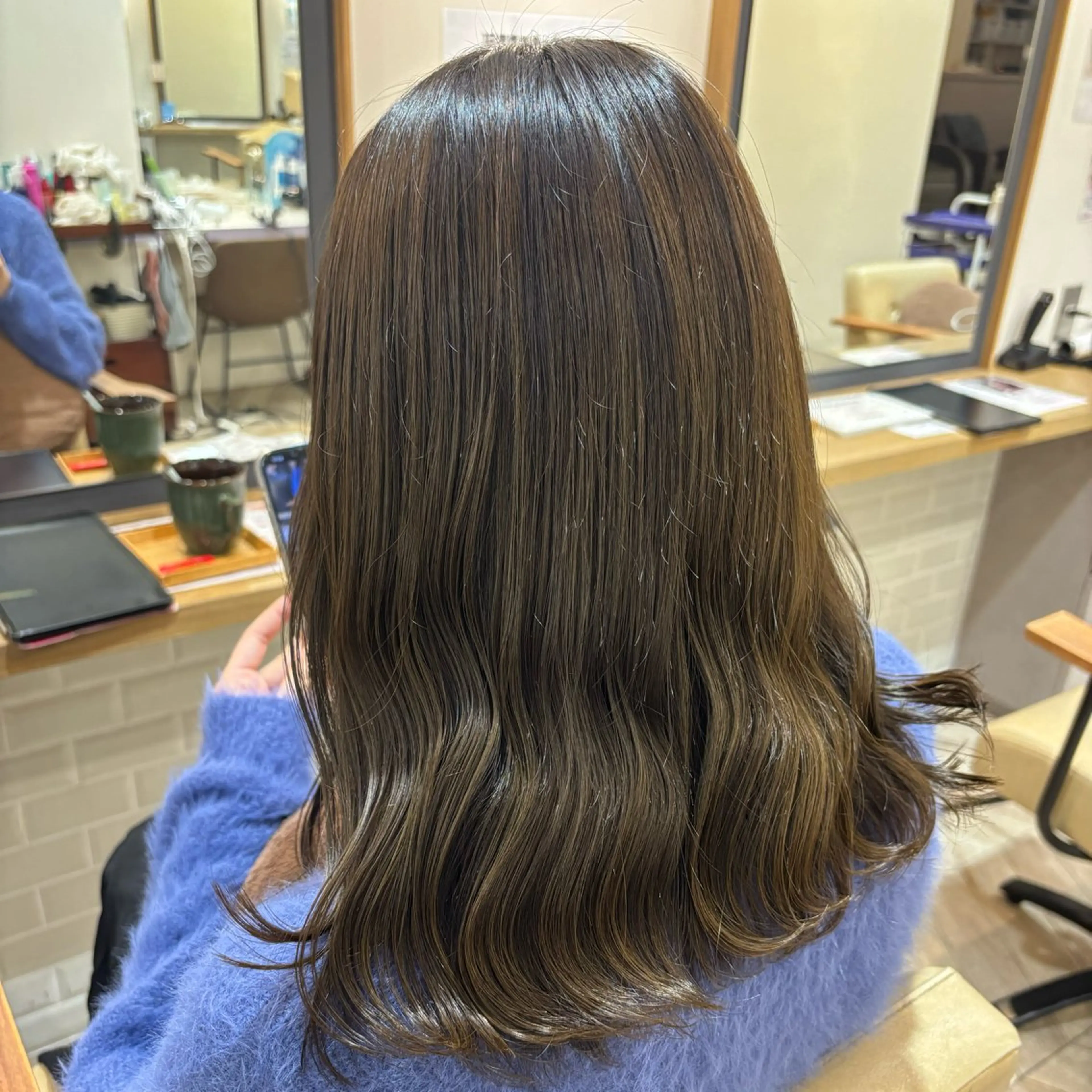 セミロング カラー ベージュカラー 透明感カラー オリーブベージュ ヘアカラー トリートメント 暖色/艶カラー🍑☆ /杉村夏希のヘアスタイル