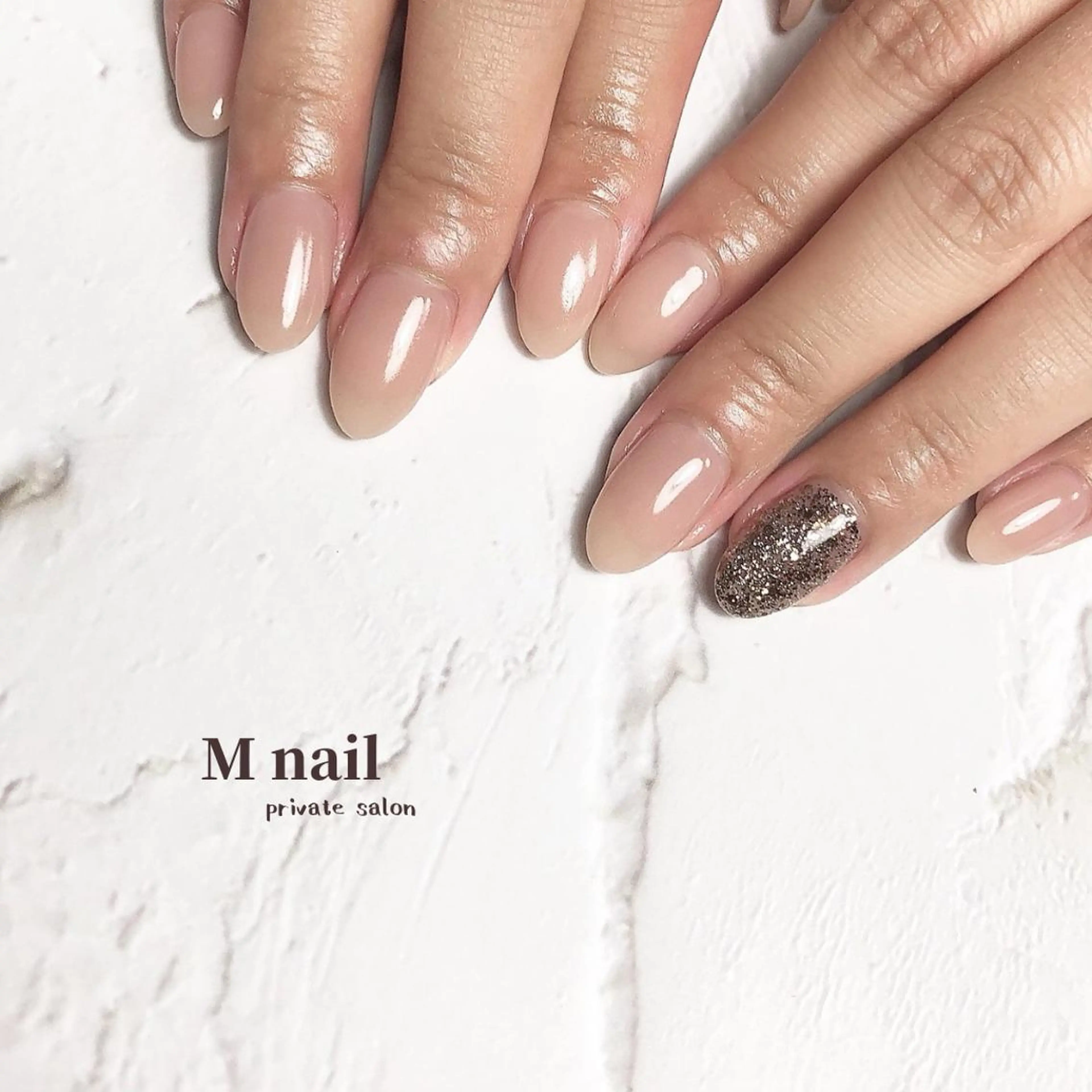 ネイル ラメ(グリッター) ハンドネイル M　nail所属・M nailのネイルデザイン