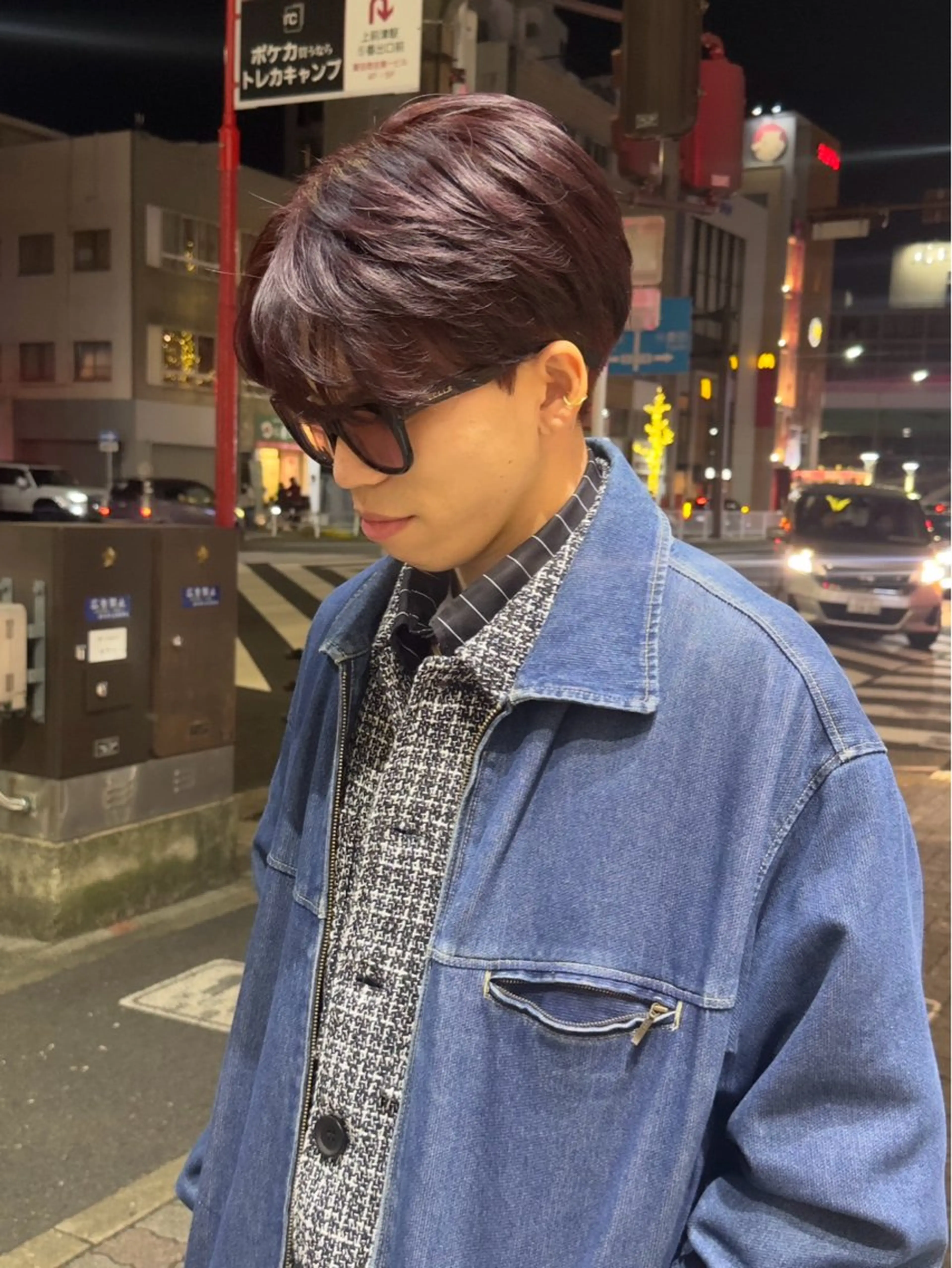 ショート カラー メンズ 黒髪 パーマ/カラーモデル ななほのヘアスタイル