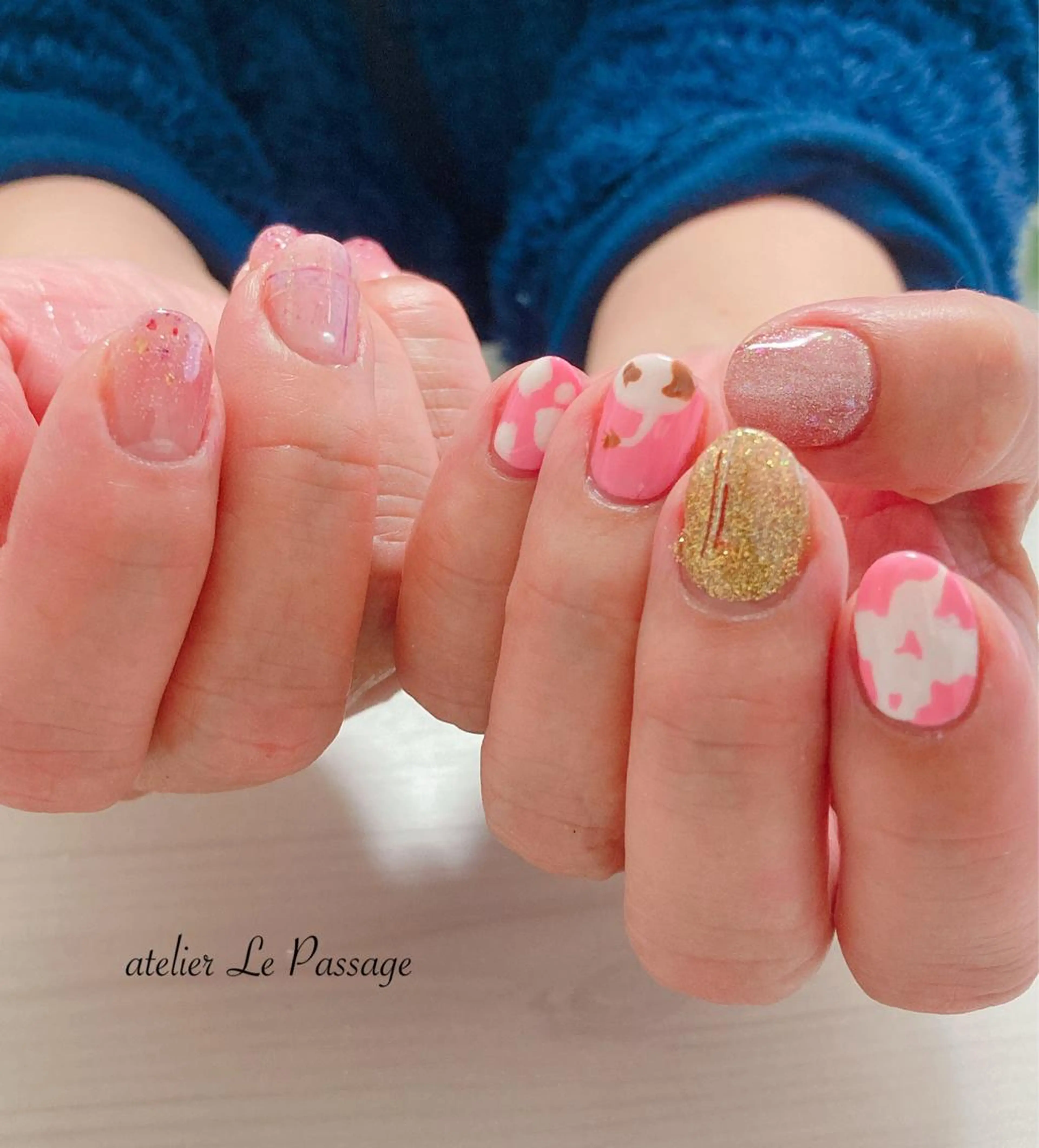 ネイル ジェルネイル パラジェル ピンク Atelier Le Passage所属・h nakatsukaのネイルデザイン