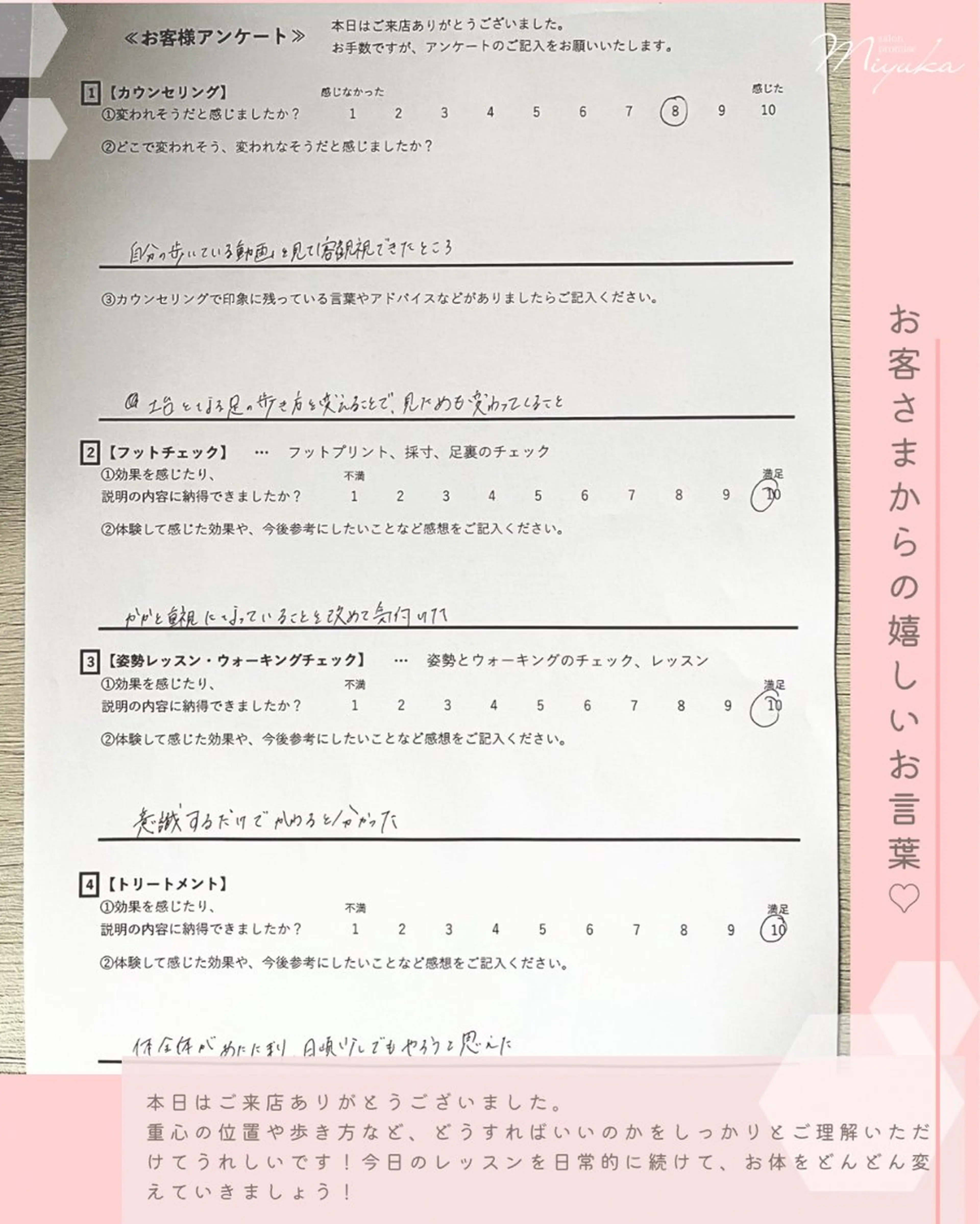 姿勢改善サロン ミュカのエステ・リラクイメージ