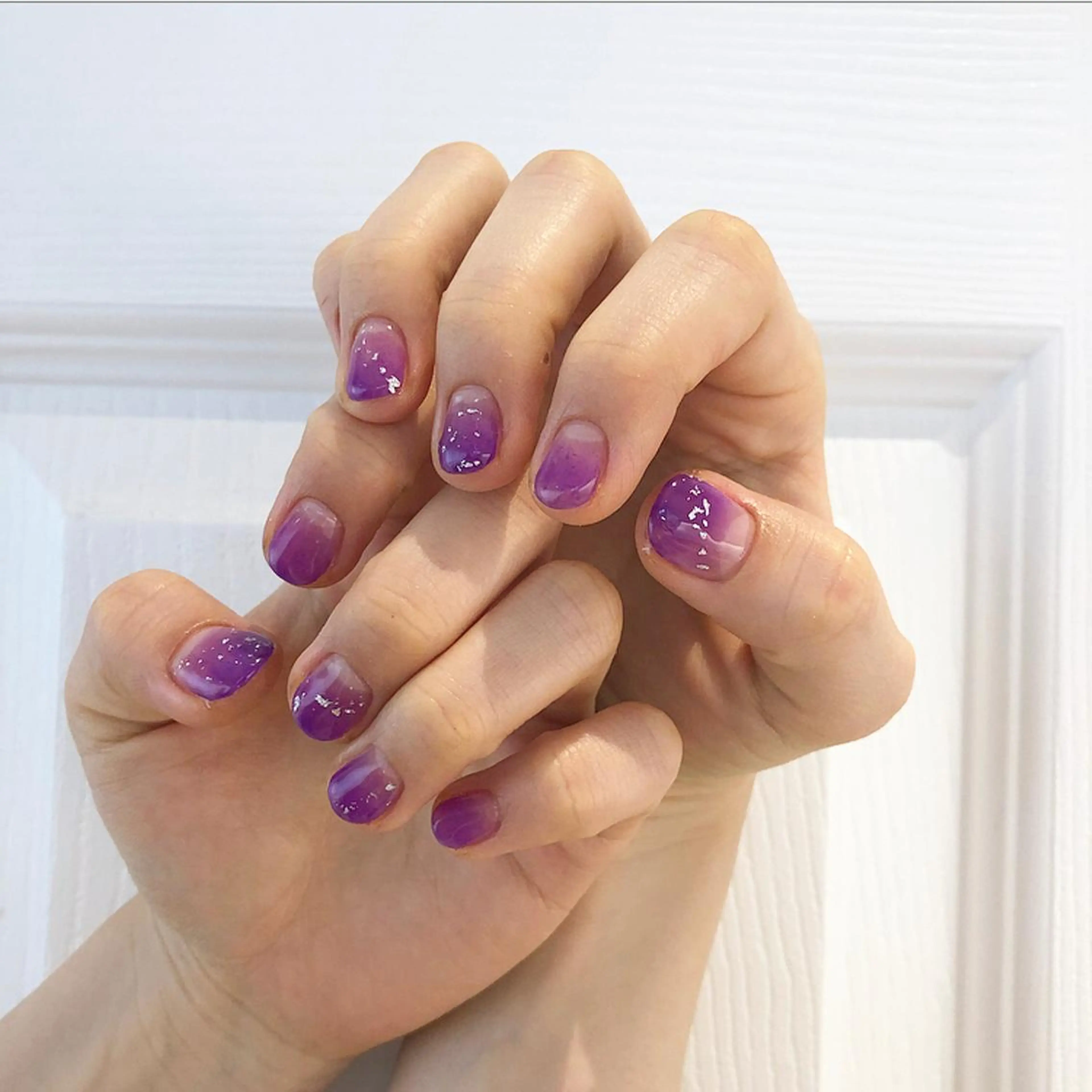 ネイル クリアネイル グラデーション パープル rina eye&nailのマツエク・マツパデザイン