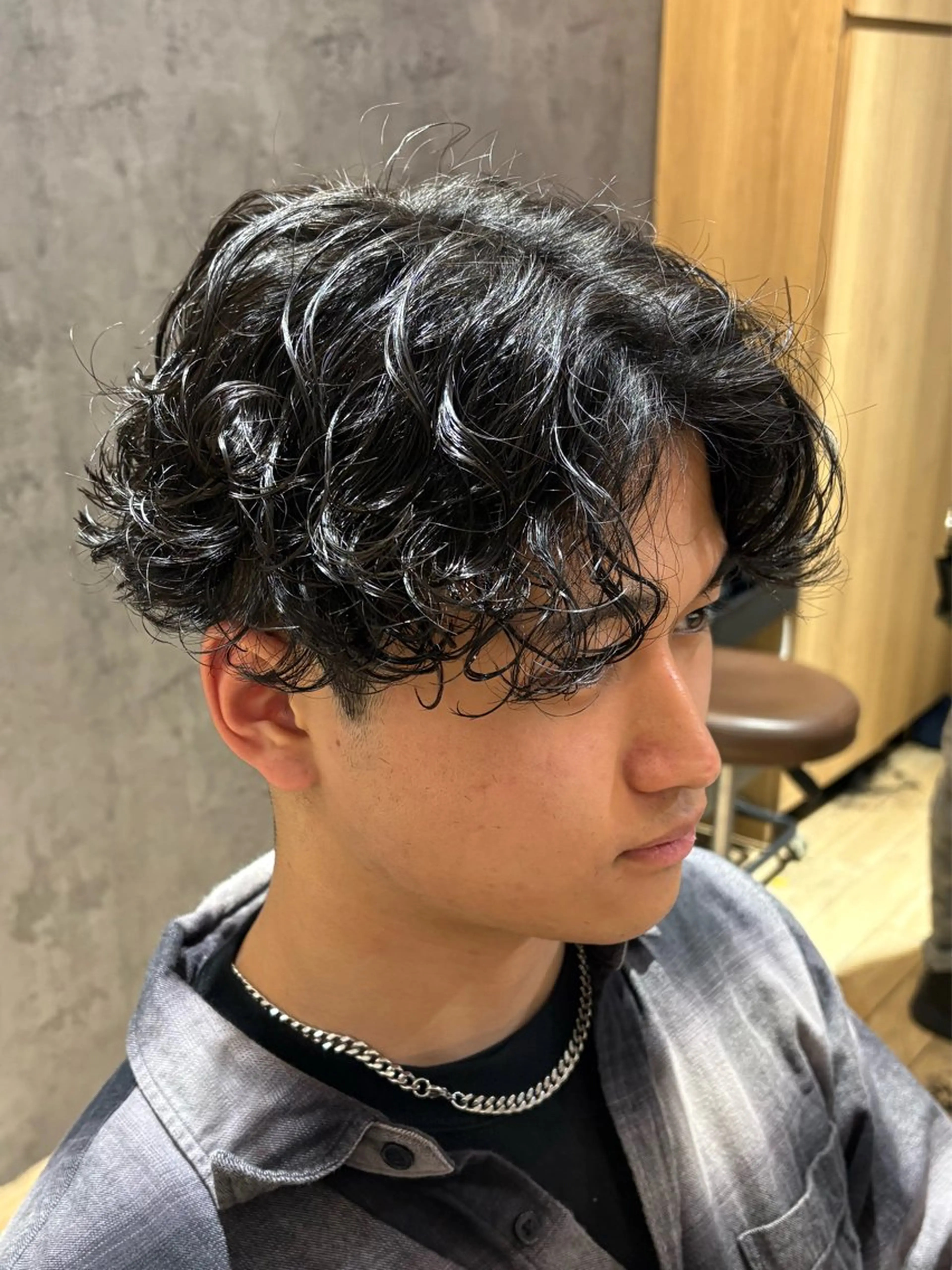 パーマ メンズ カット パーマ メンズカット/センタ ーパート /マミヤのヘアスタイル