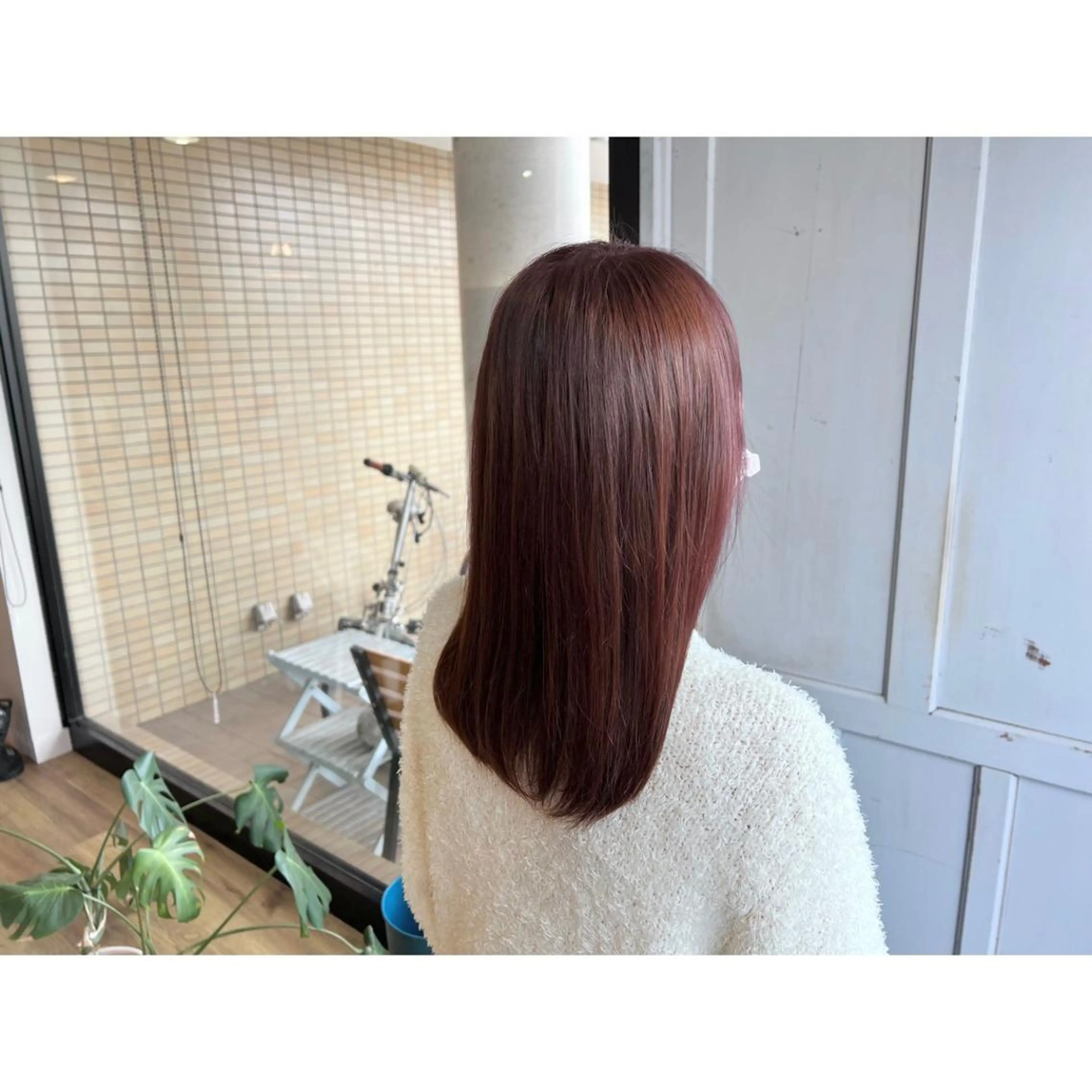ロング カラー ピンクカラー ヘアカラー トリートメント ツキダテ ユイのヘアスタイル