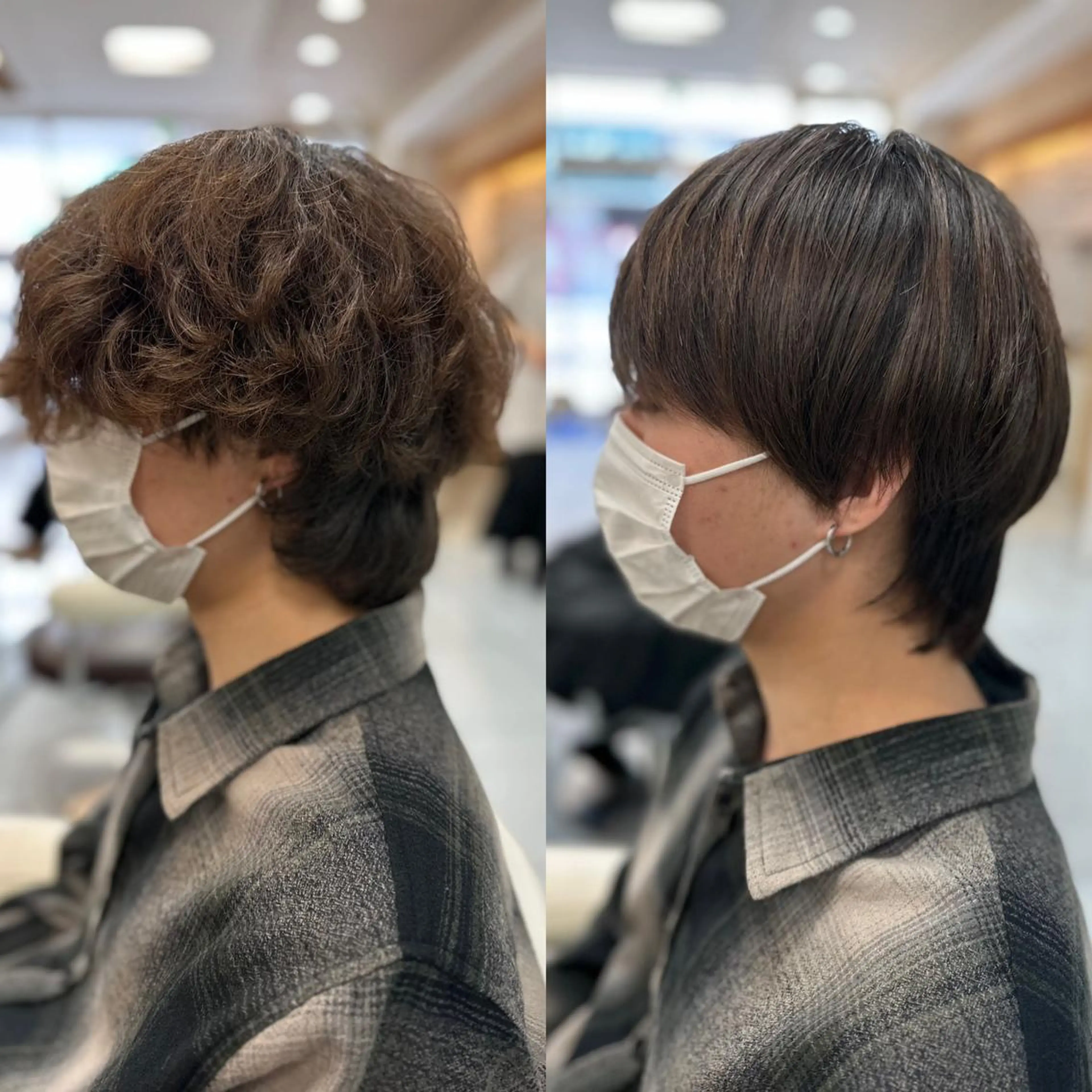 ショート パーマ 縮毛矯正 髪質改善/縮毛矯正 /ブリーチ矯正/岡部のヘアスタイル