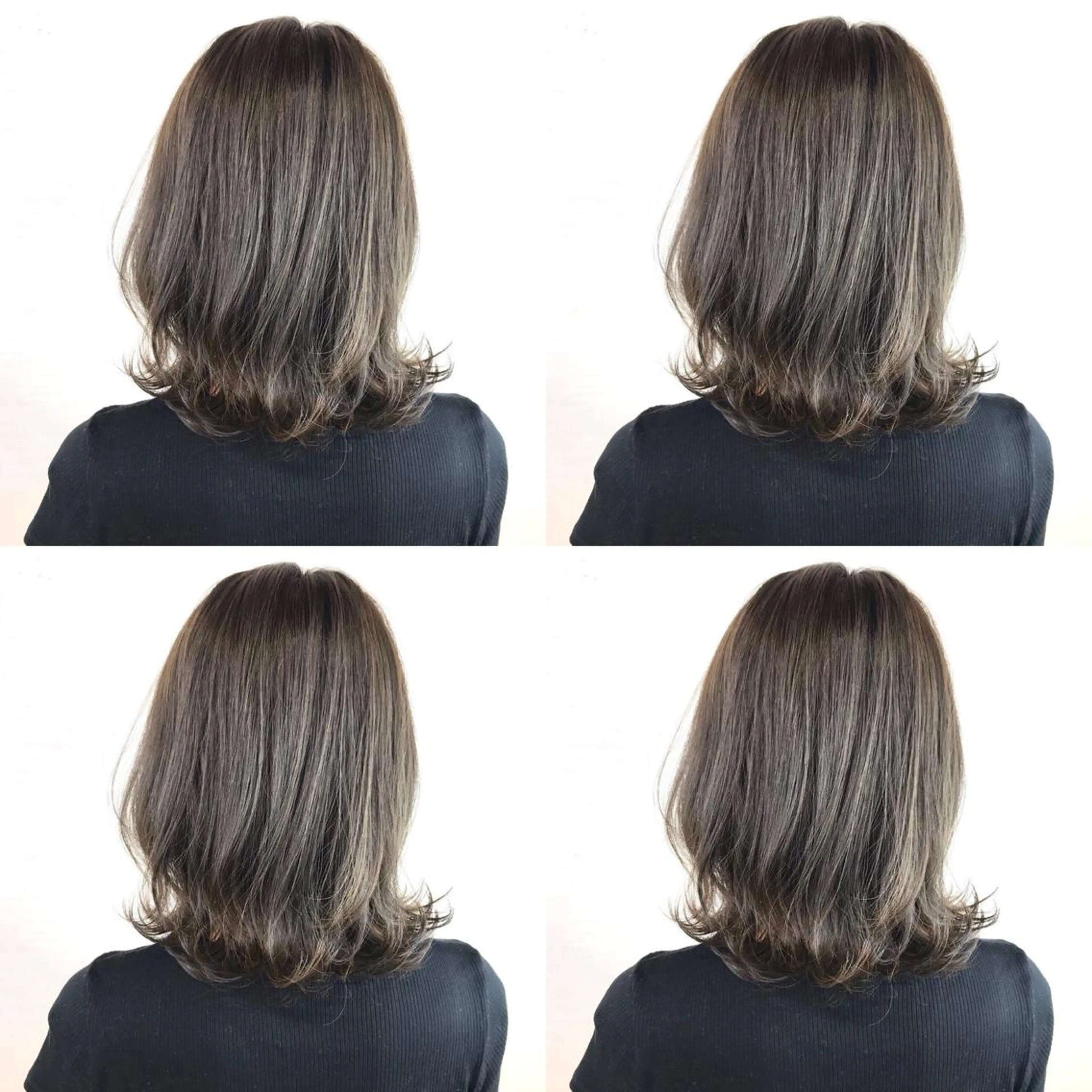 ミディアム カラー 韓国レイヤーカット/ ダブルカラーのヘアスタイル