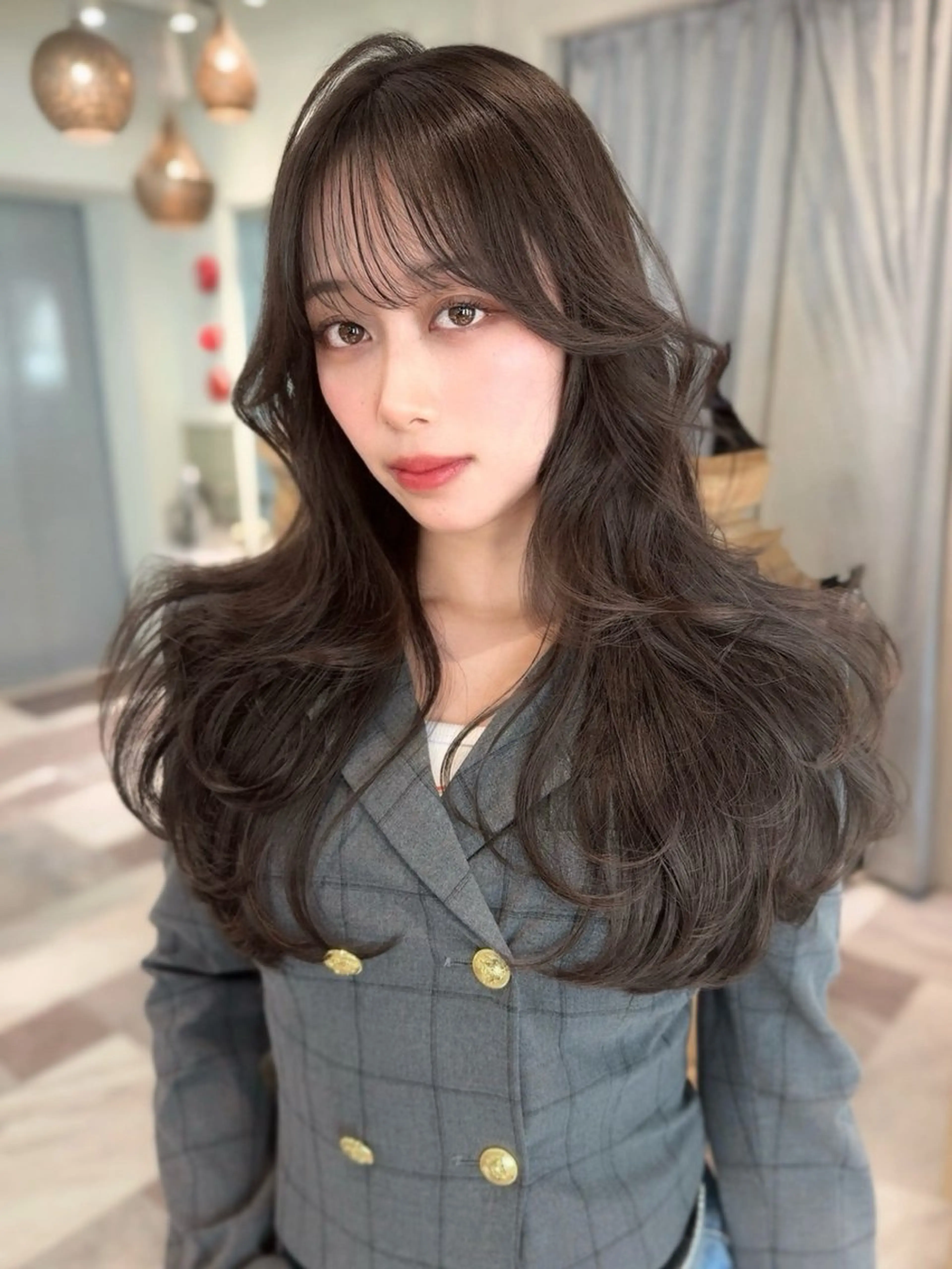 セミロング カラー カット ヘアカラー 木屋元一/透明感 /レイヤー/縮毛矯正のヘアスタイル