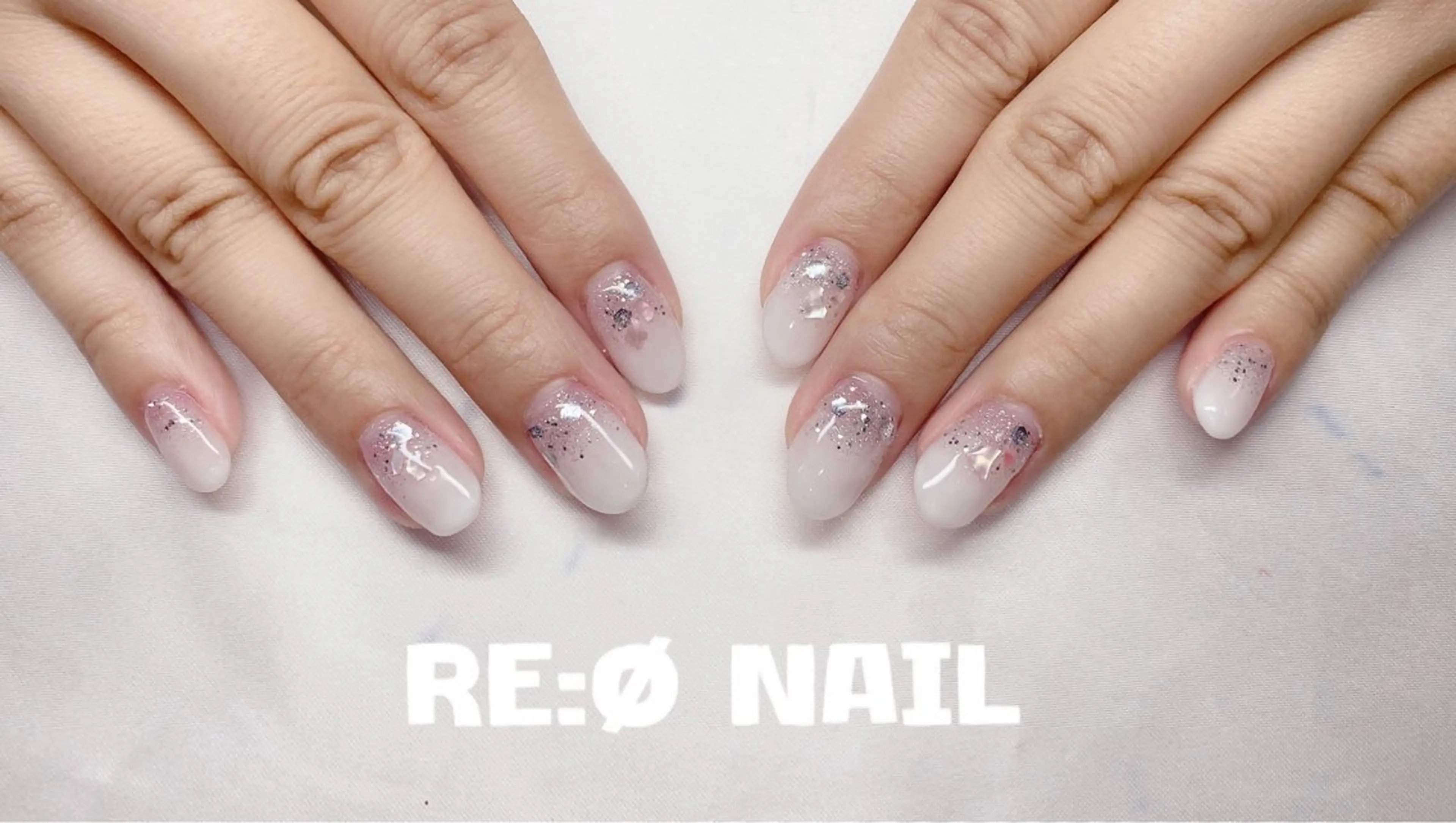 ネイル ラメ(グリッター) ラメグラデーション ハンドネイル Re:Ø nail 🩵TSUJIのネイルデザイン