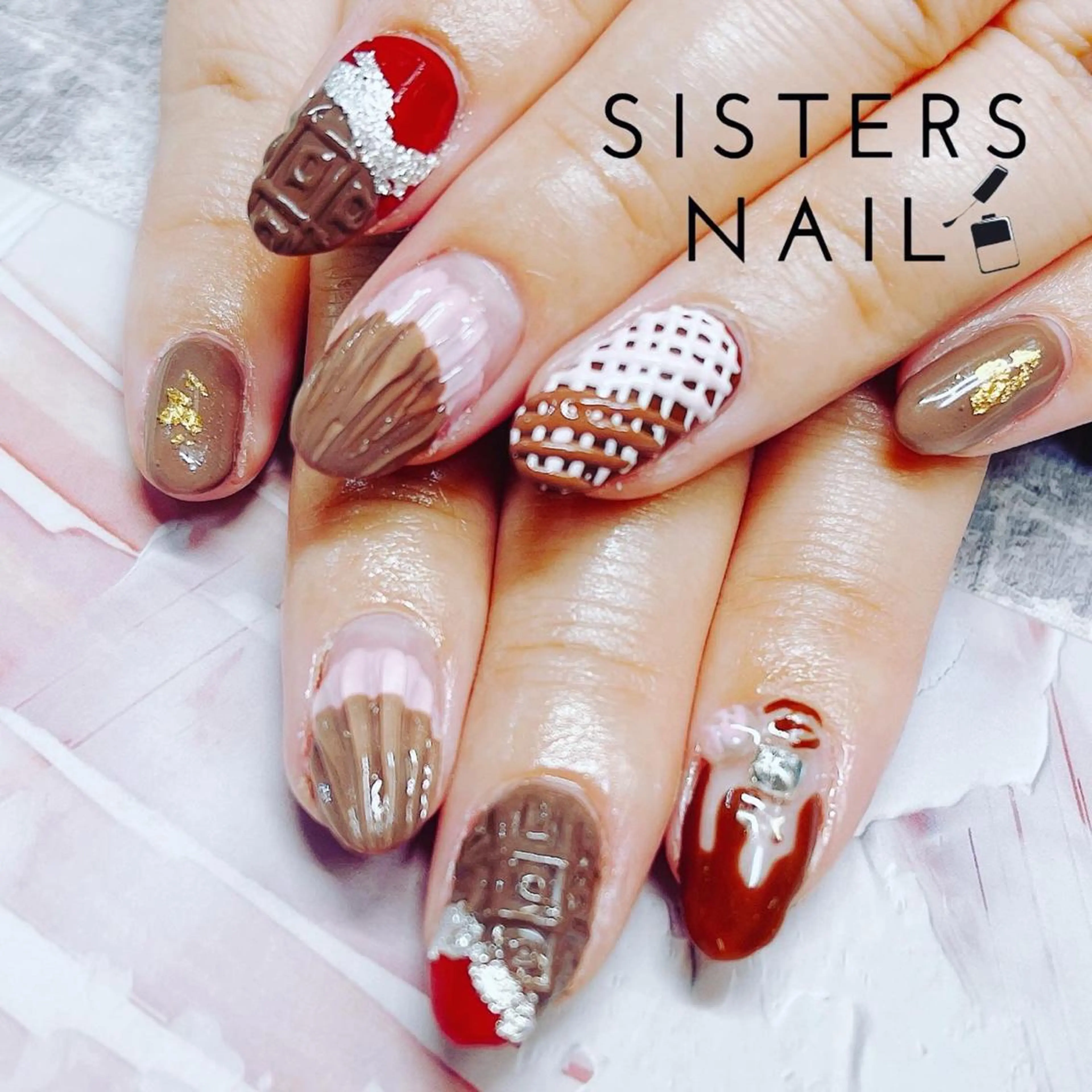 ネイル アートネイル 春ネイル 冬ネイル sisters nail.fのネイルデザイン