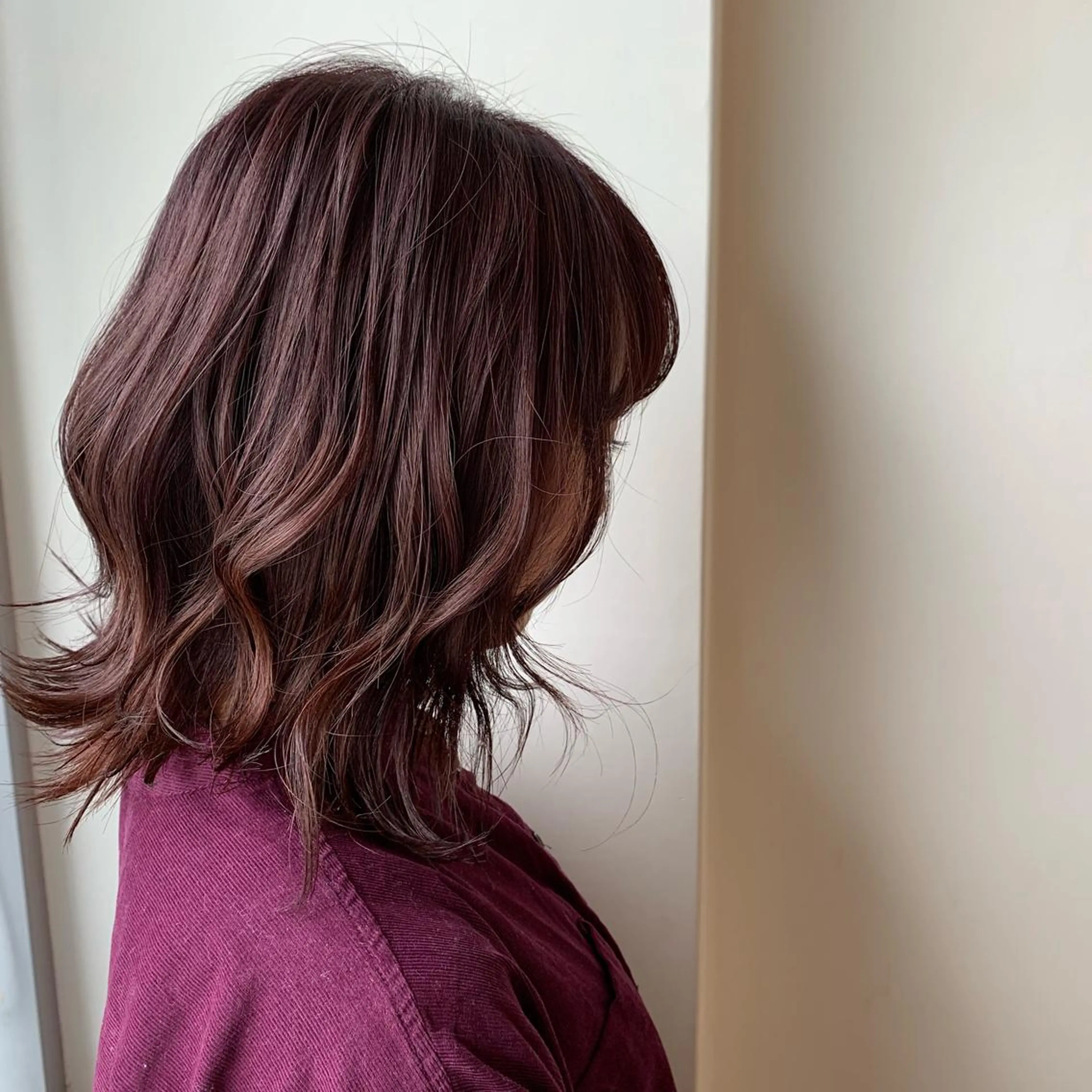 ミディアム カラー ボブウルフ／ボブ Satsuki【名駅のヘアスタイル