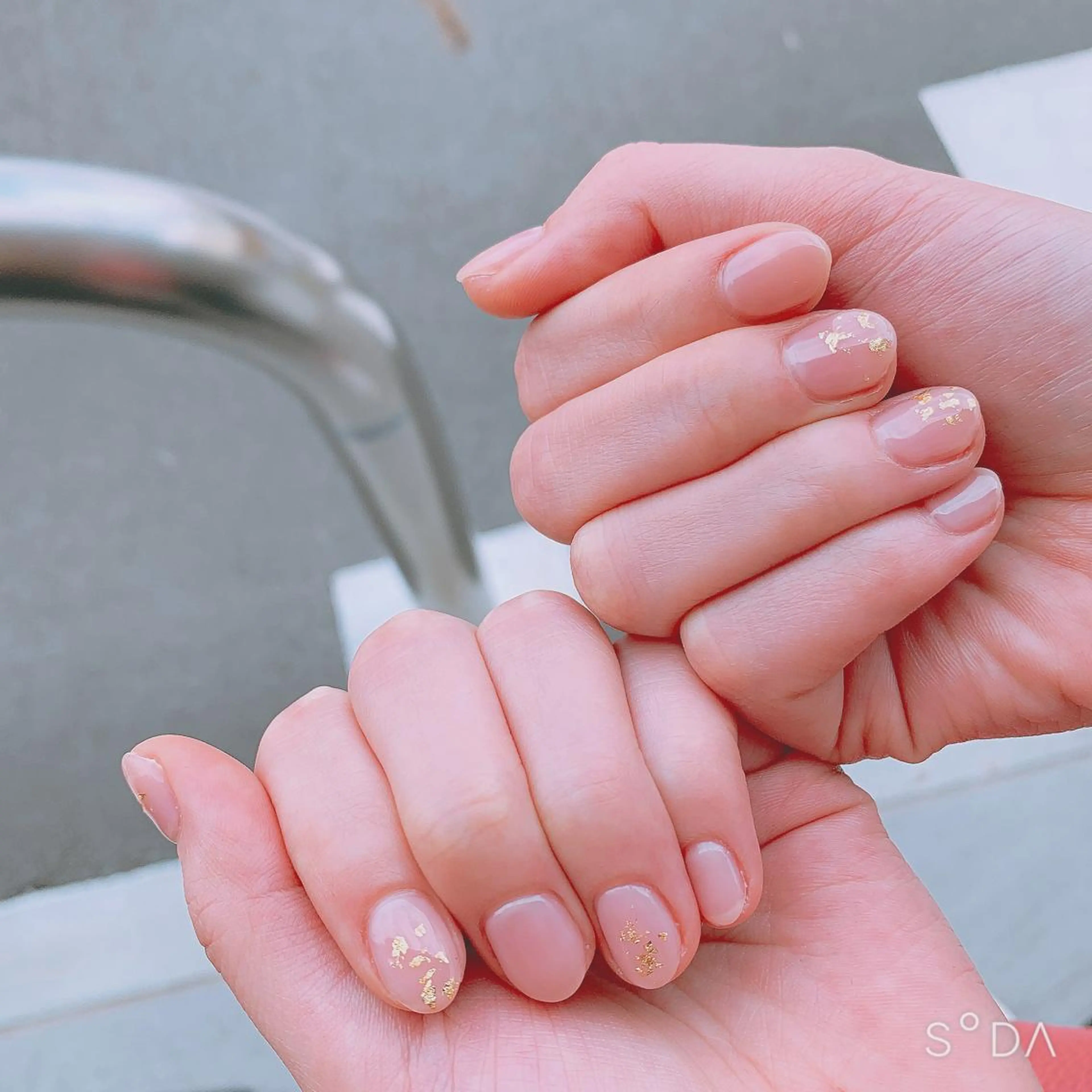 ネイル ピンク ピンクベージュ シンプルネイル Rena colore'のネイルデザイン