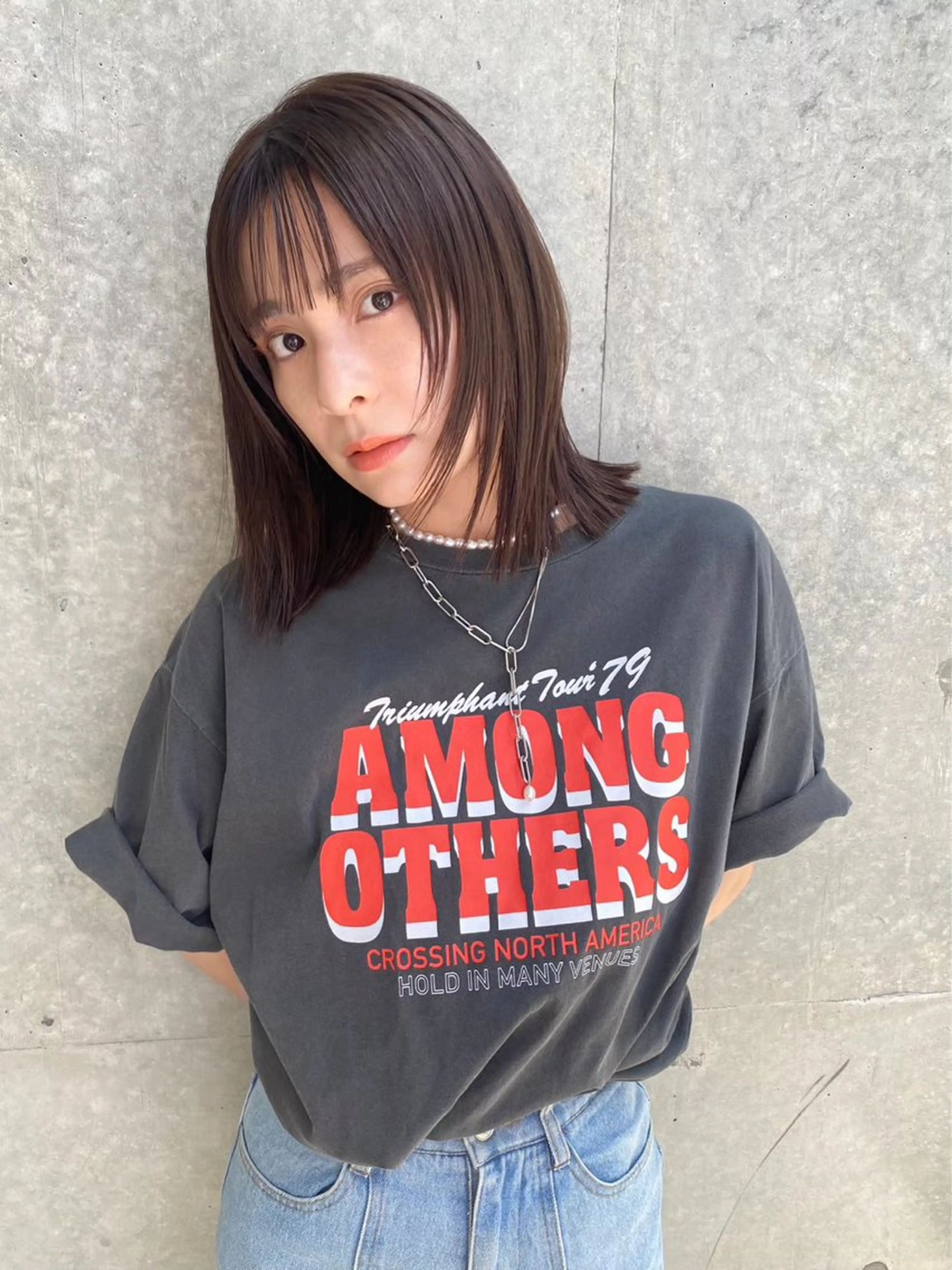 ミディアム 韓国レイヤー🪽 耳ツボジュエリーのヘアスタイル