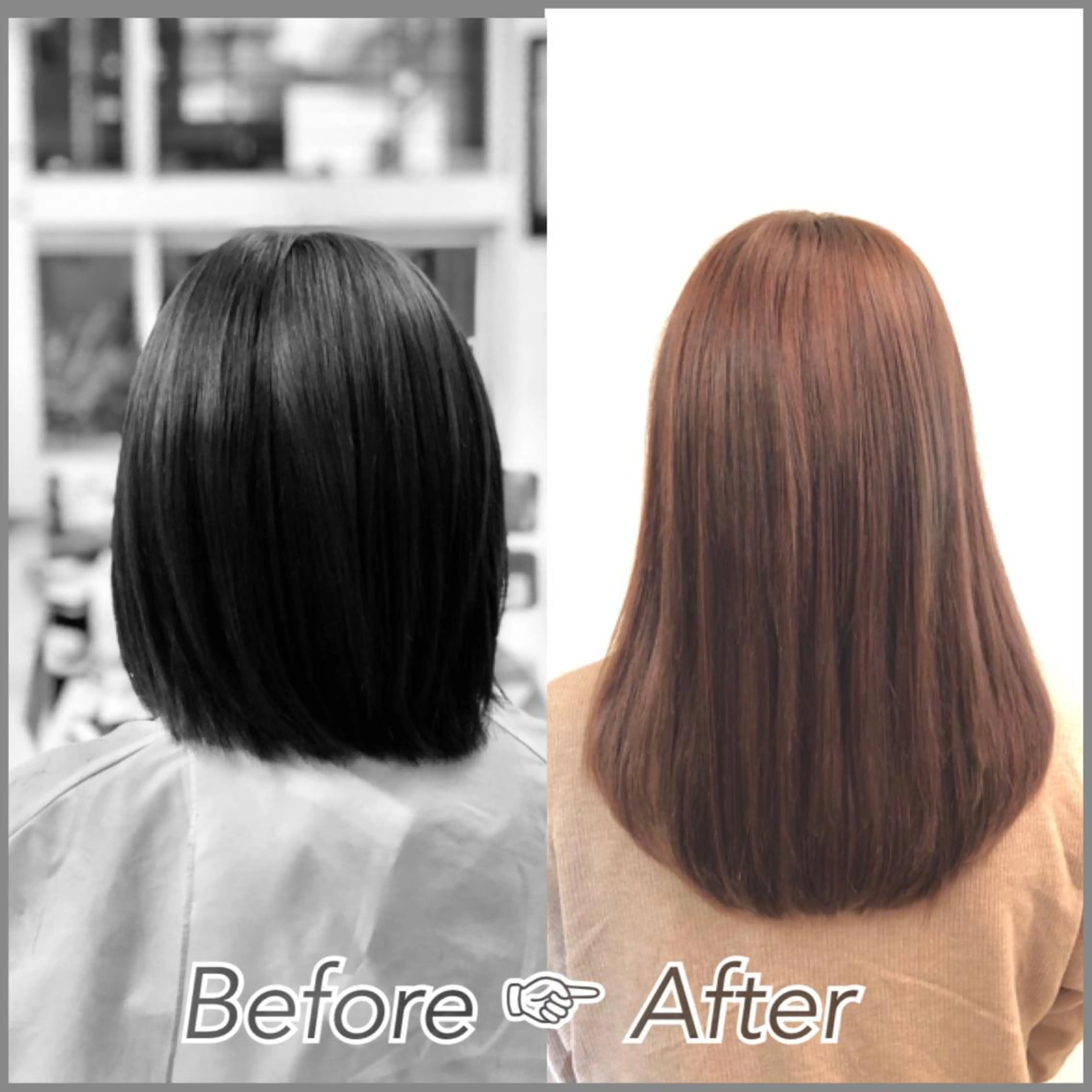 セミロング カラー ボブ カット エクステ エクステ ハイトーン 💭黒崎ハルカのヘアスタイル