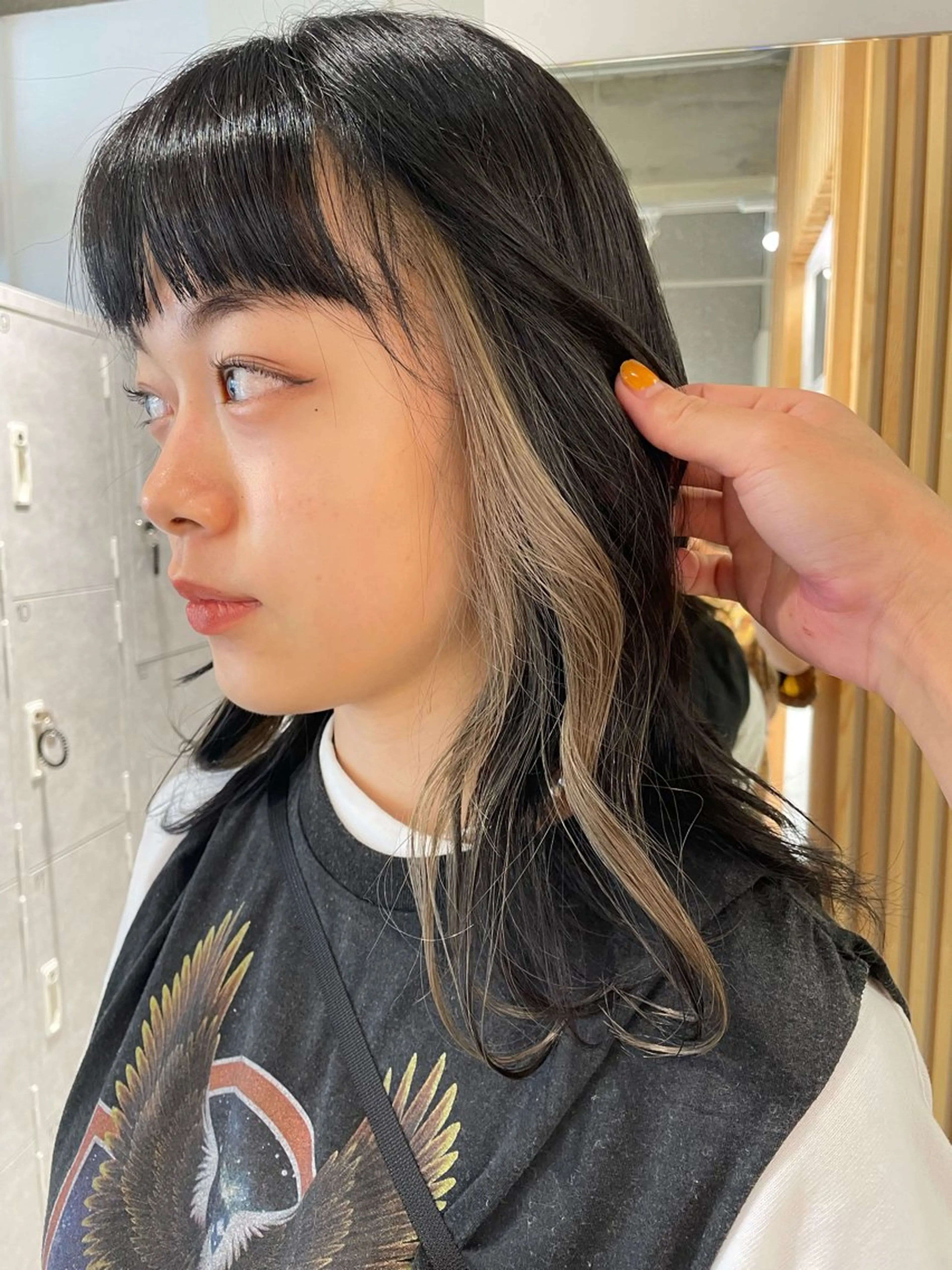 セミロング デザインパーマ/ 艶カラー/ボブのヘアスタイル