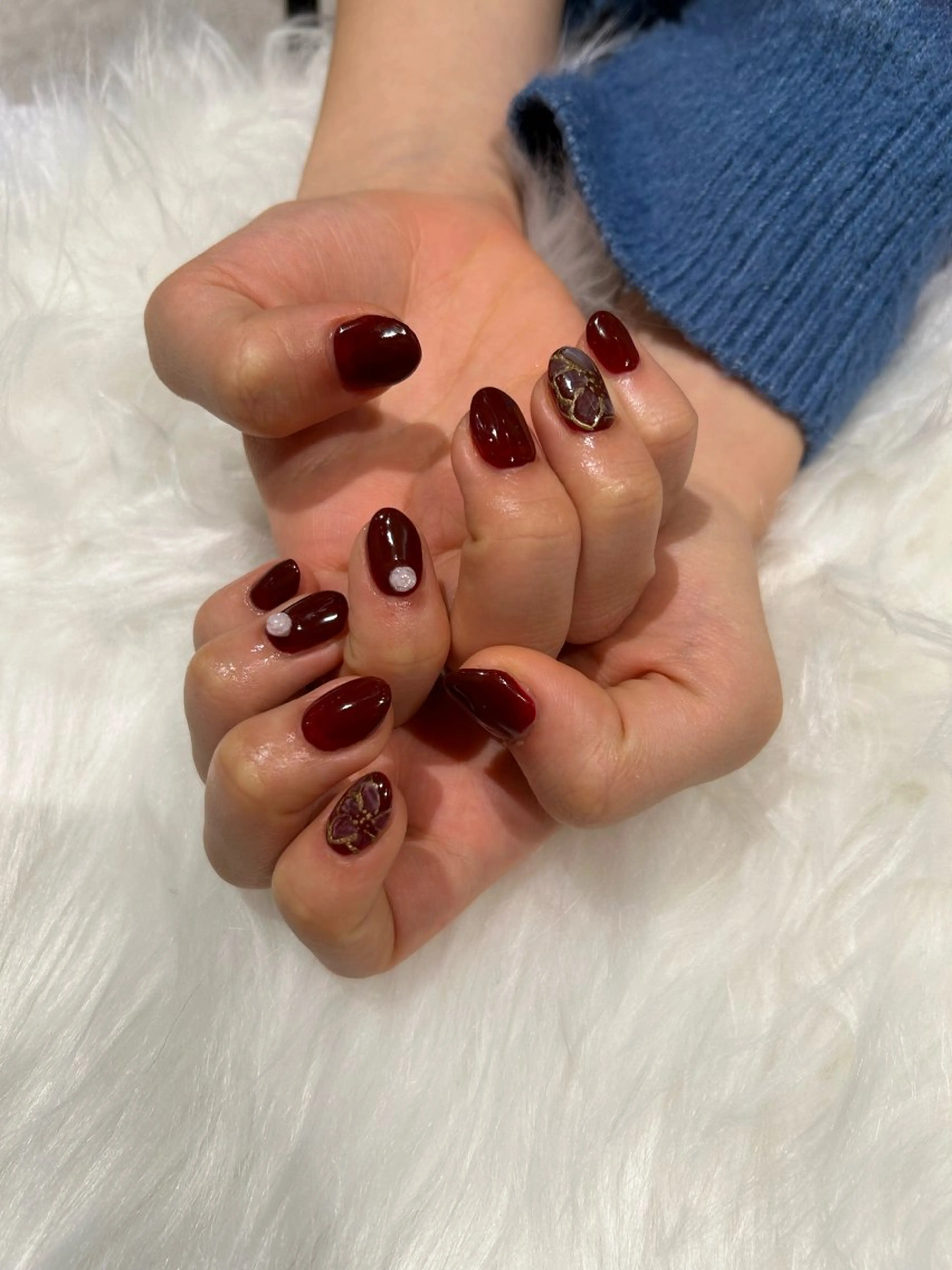 ネイル 成人式 長さ出し 韓国ネイル ショートネイル ハンドネイル ♡ハイトーン★ ネイル/しの♡のヘアスタイル