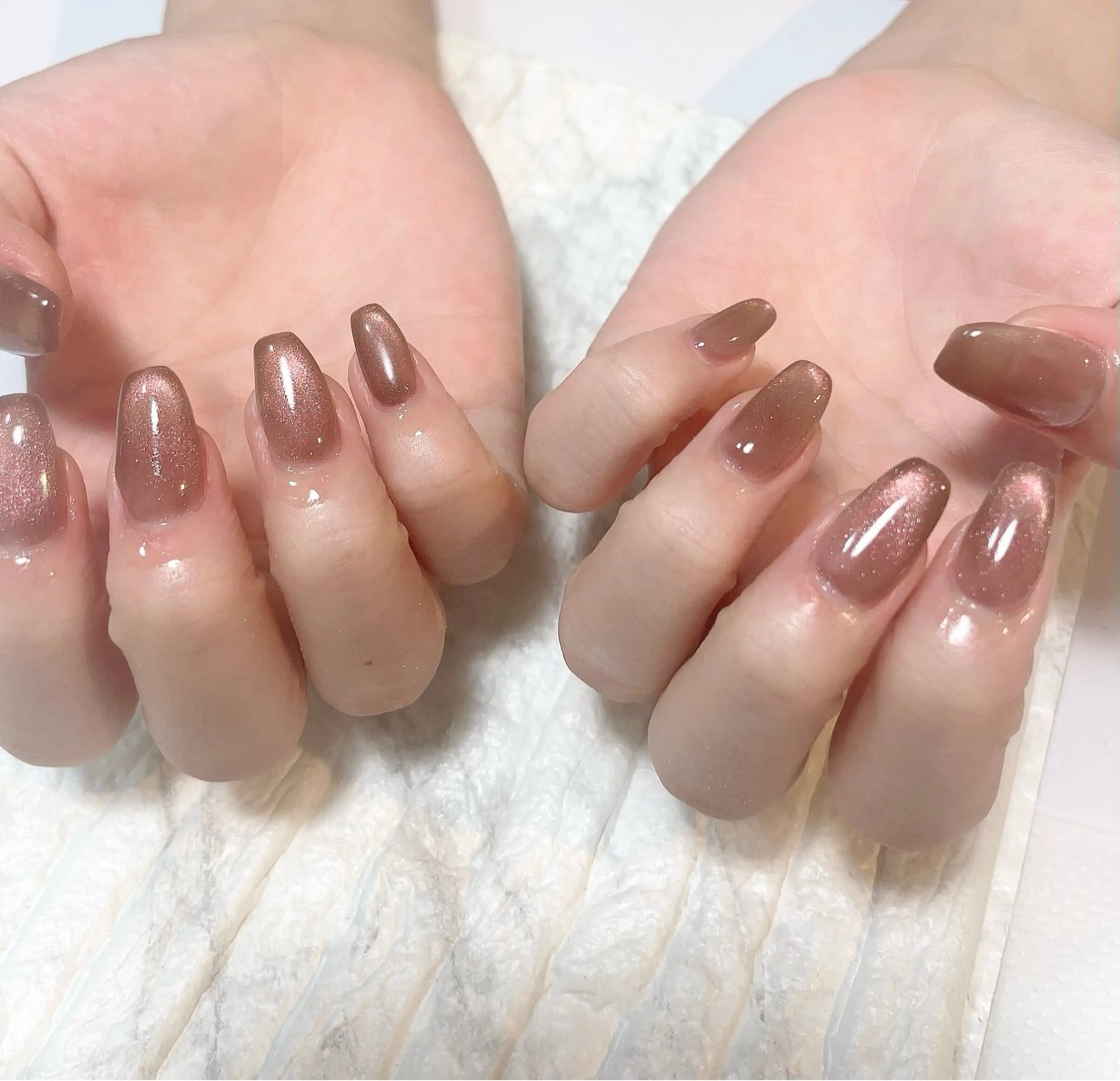 ネイル マグネットネイル ピンク フットネイル yochi nailのネイルデザイン