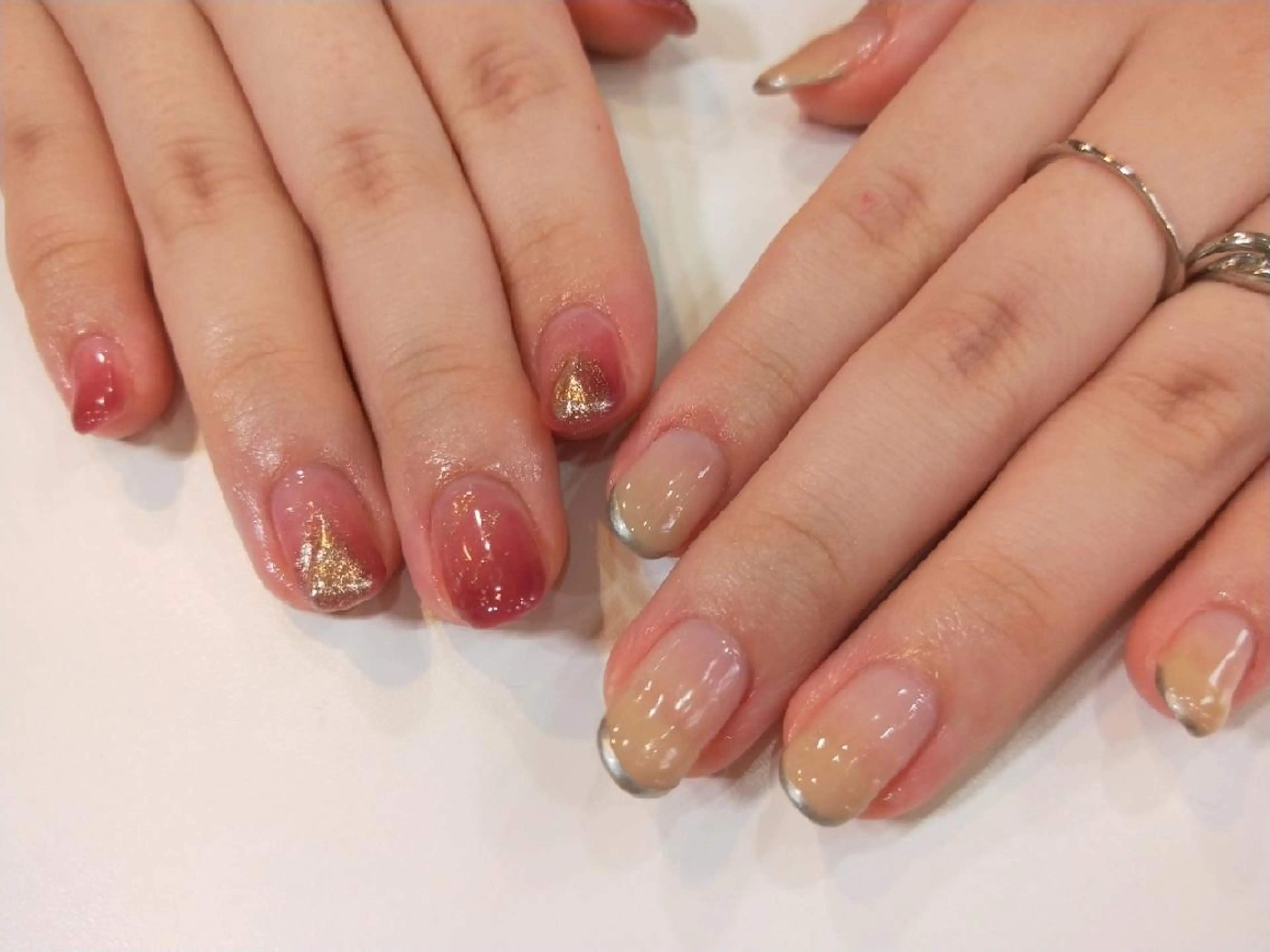 ネイル ハンドネイル ハンドケア R'well所属・はばすみれ🎀ﾈｲﾙ 光ﾌｪｲｼｬﾙ ﾍｱのネイルデザイン