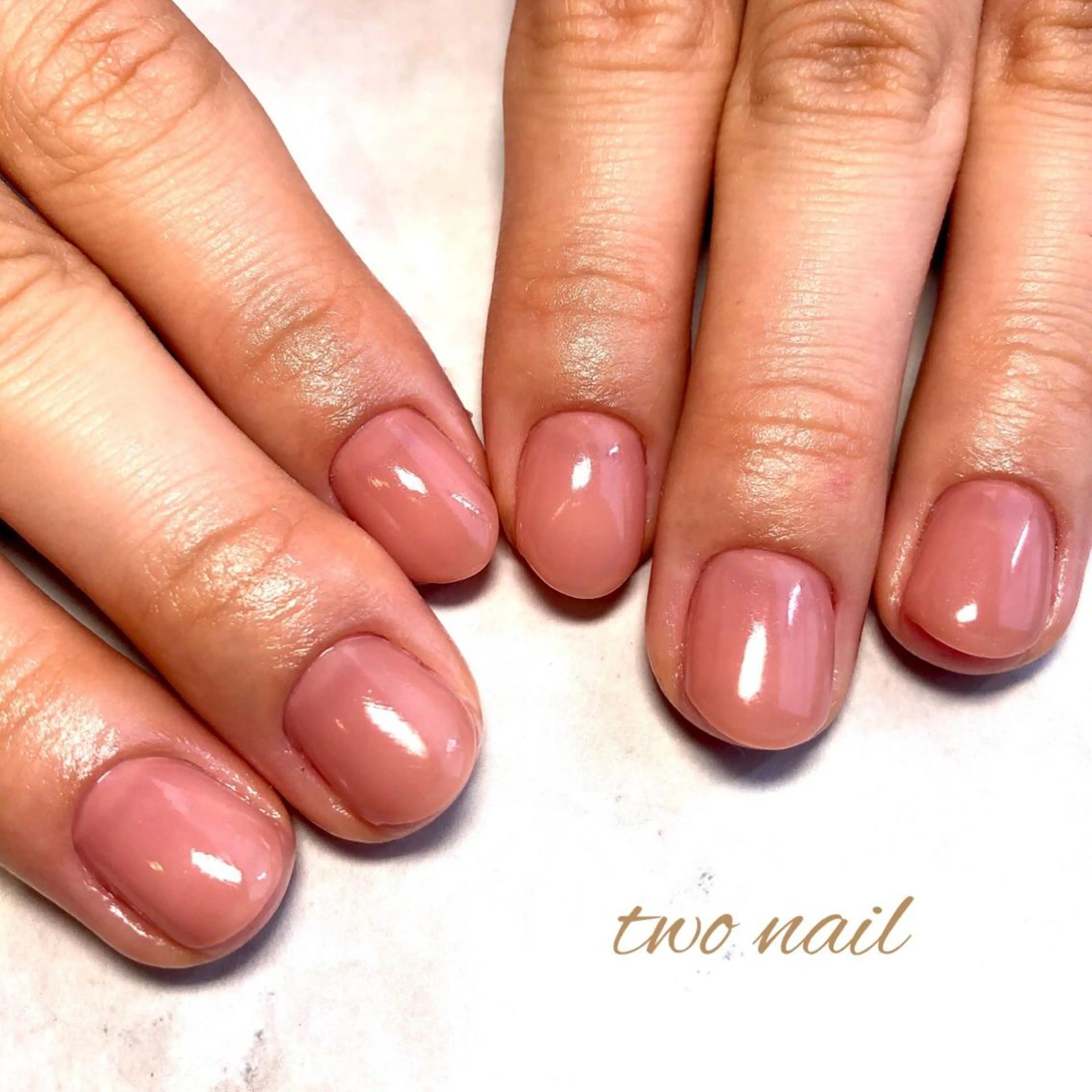 ネイル ブラウン ハンドネイル two nailのネイルデザイン