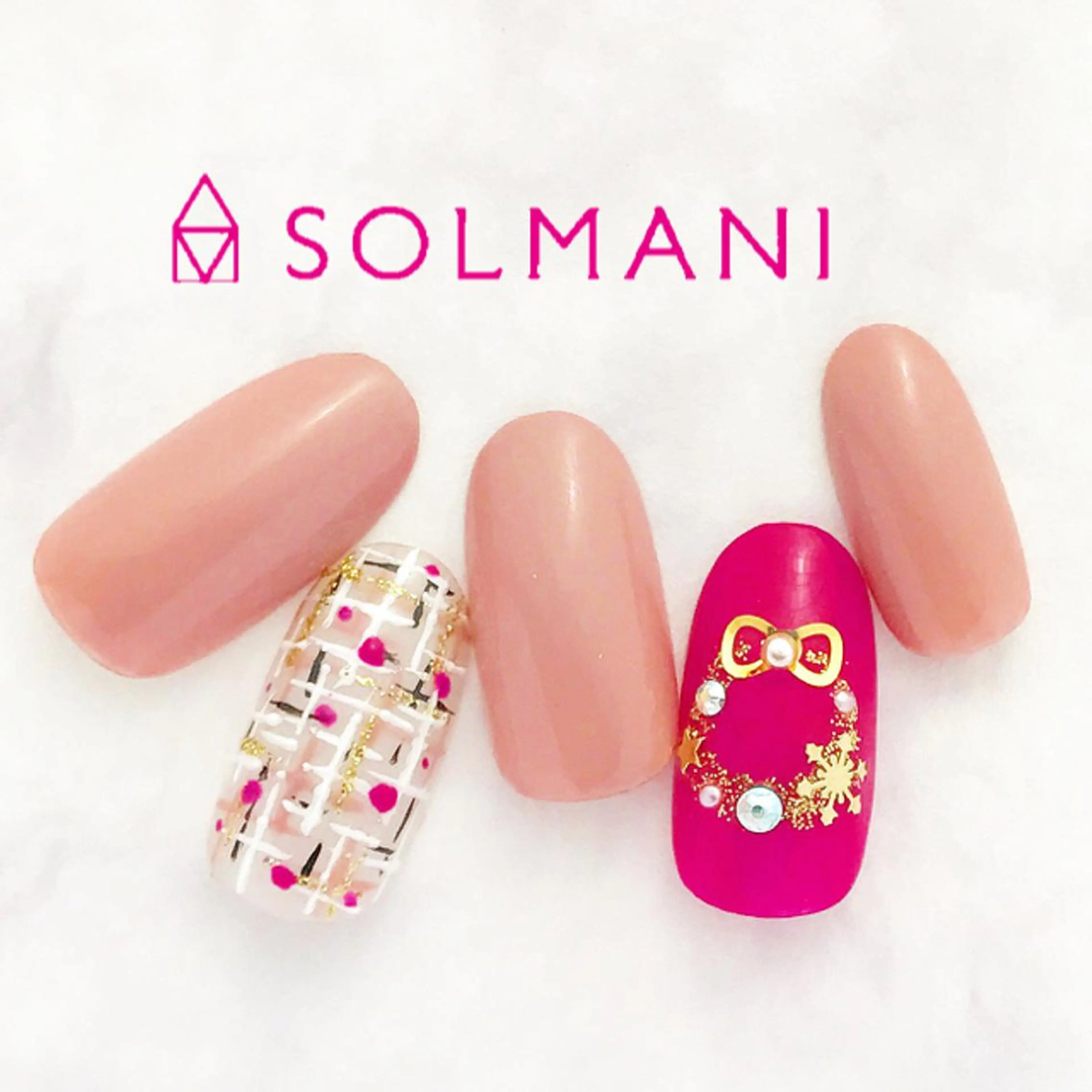 ネイル 冬ネイル クリスマス SOLMANI 予約担当のネイルデザイン