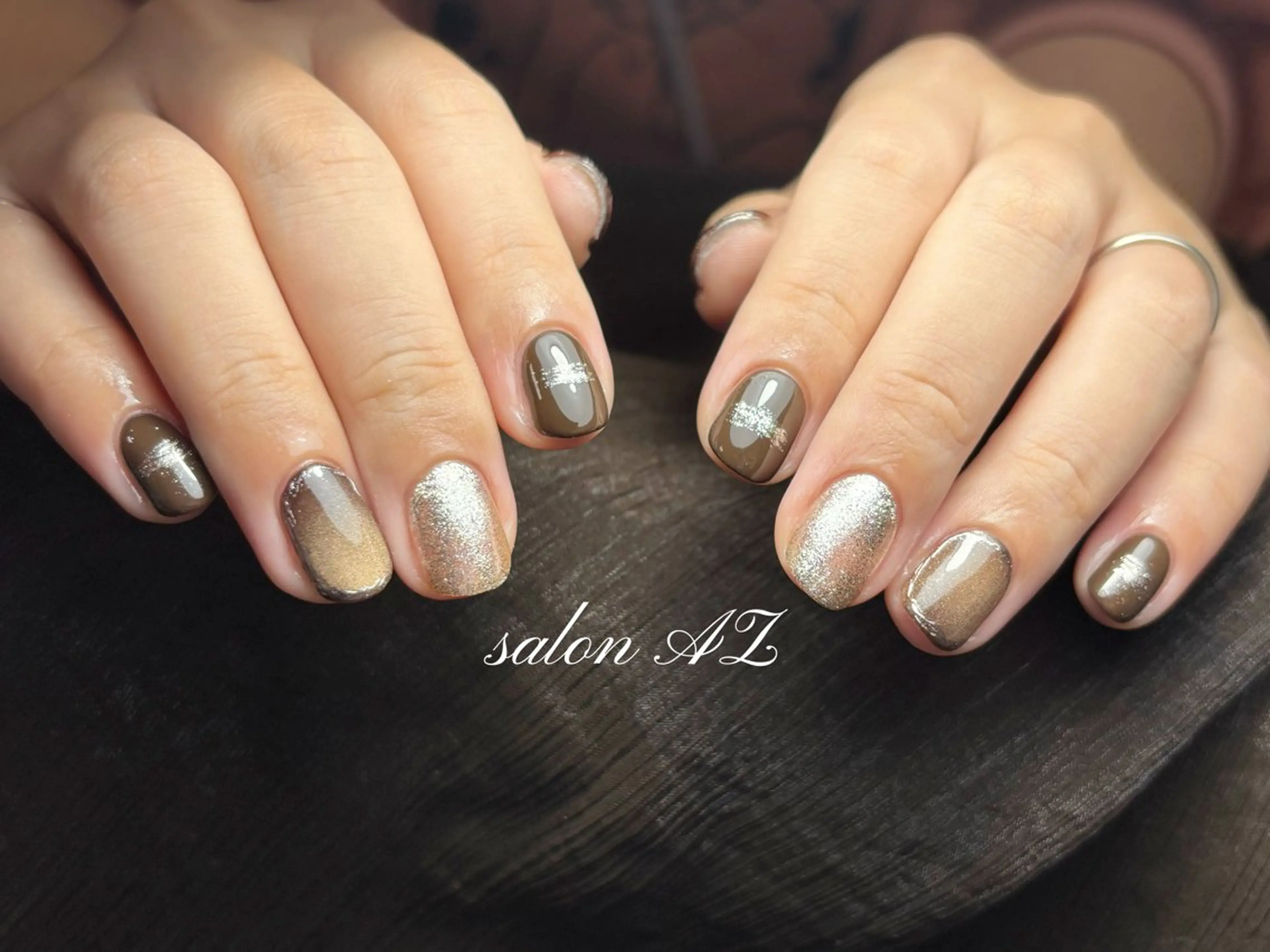 ネイル 長さ出し フットネイル フレンチネイル マグネットネイル ニュアンスネイル ハンドネイル salon AZのネイルデザイン