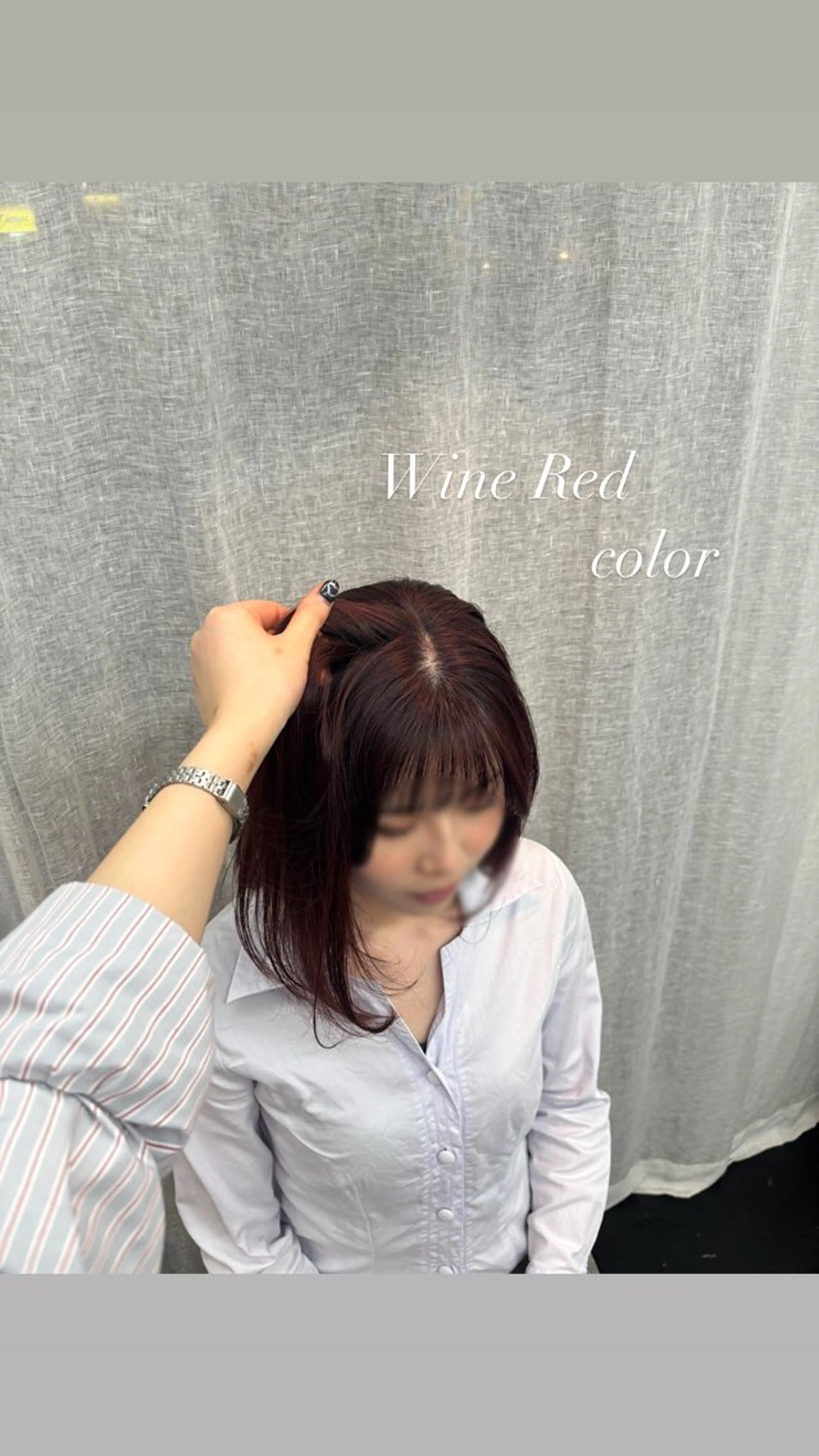 ミディアム カラー ピンクカラー レッドカラー レイヤーカット カット ヘアカラー ヤマザキ アヤメ 【シベルバレー横浜】のヘアスタイル