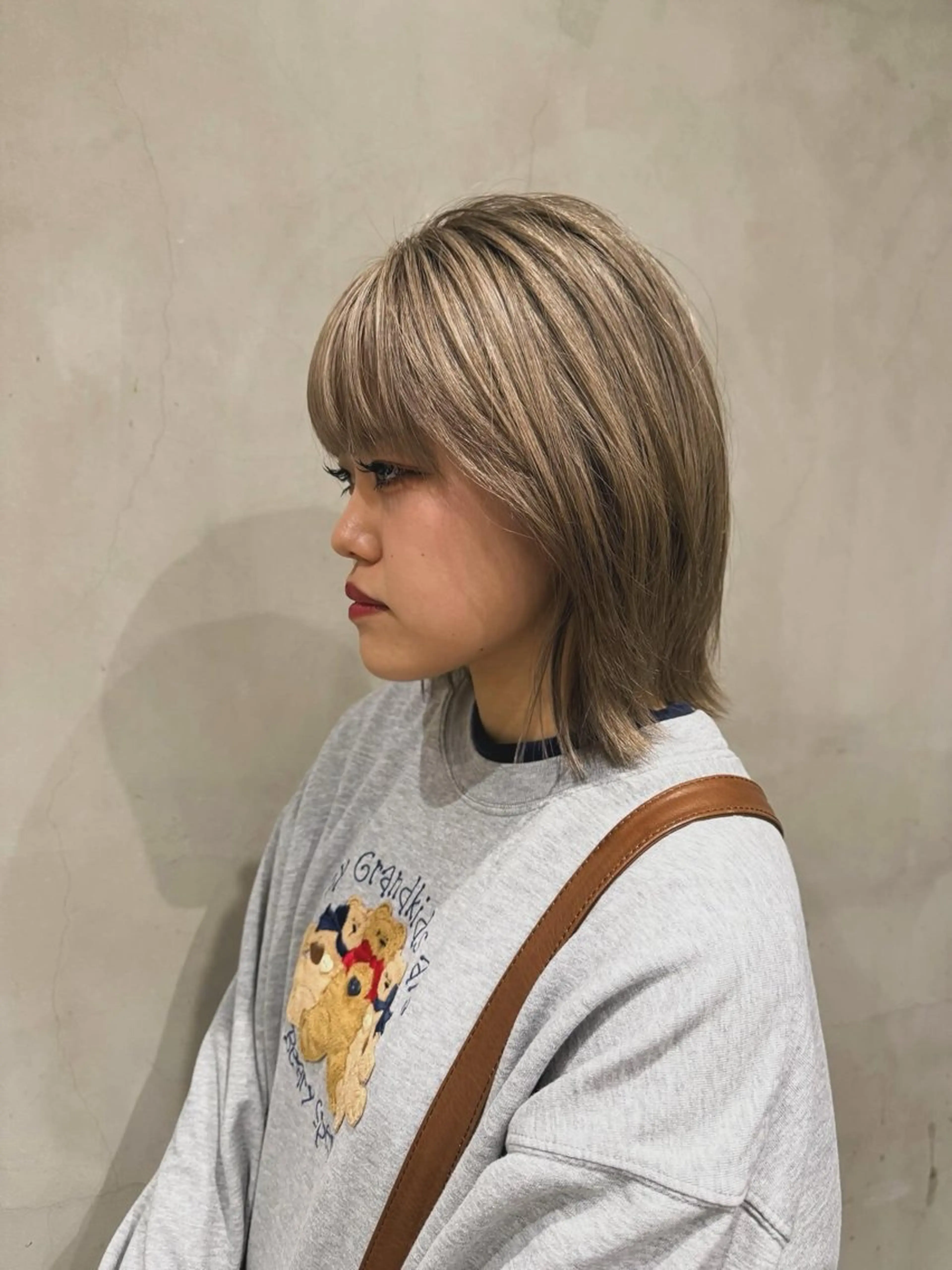 ミディアム ヘアカラー HAIR ICI 山崎友裕のヘアスタイル