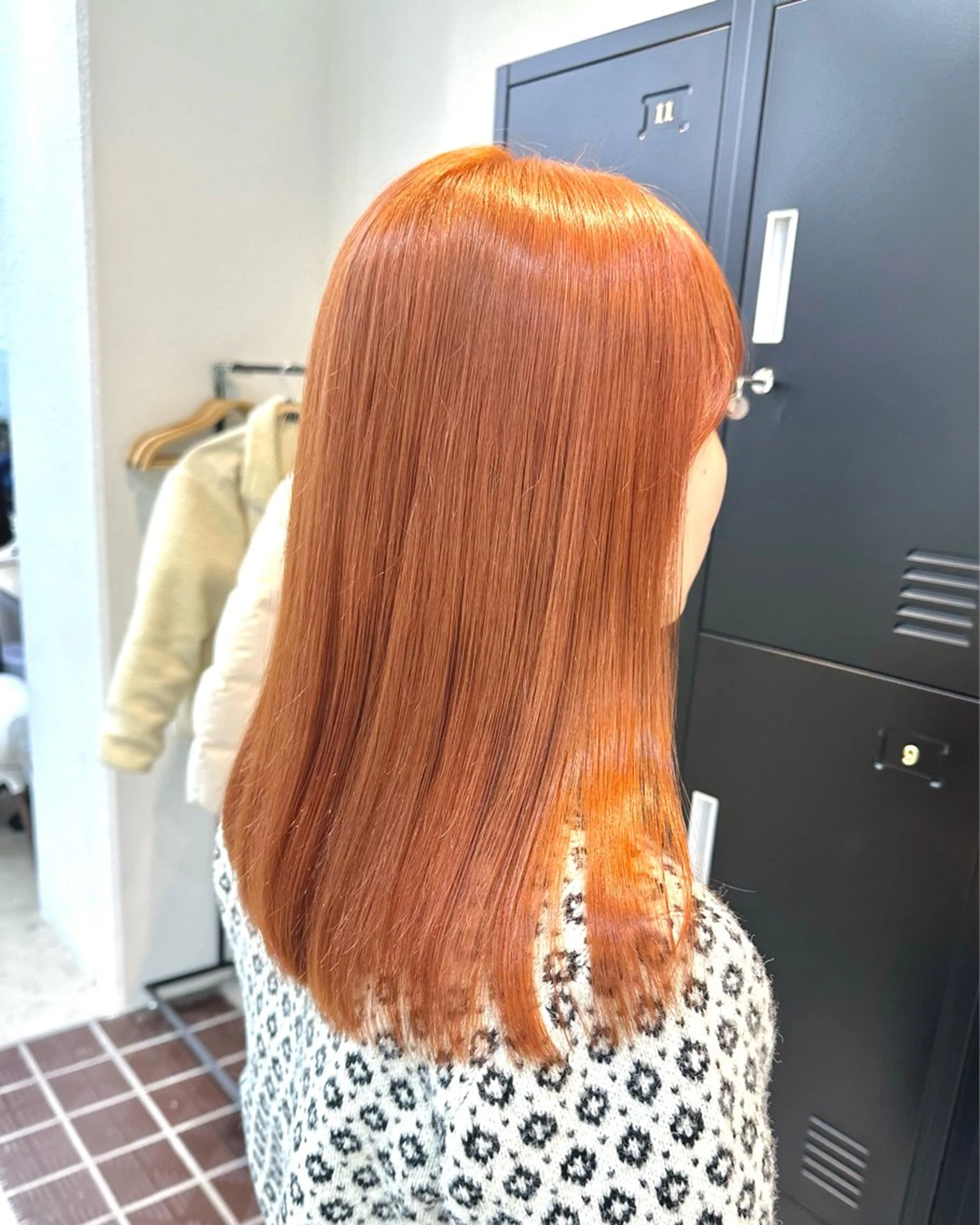 ミディアム カラー ブリーチ ケアブリーチ オレンジ ヘアカラー ブリーチカラー🦋‪ 田中さくらのヘアスタイル