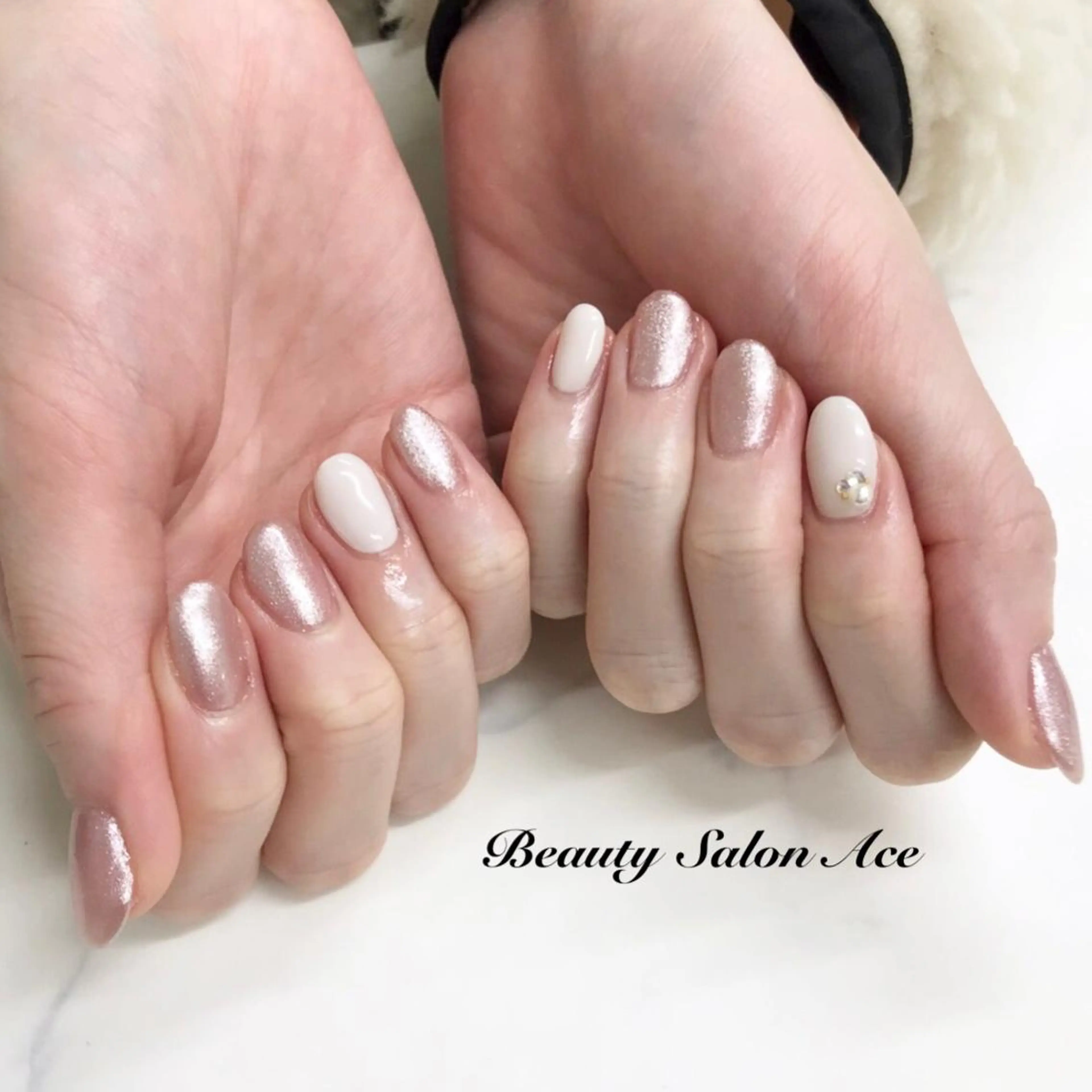 ネイル ジェルネイル マグネットネイル ストーンネイル Beauty Salon Ace（ネイルサロン　エース）所属・池袋フィルイン Ace♡長さだしのネイルデザイン