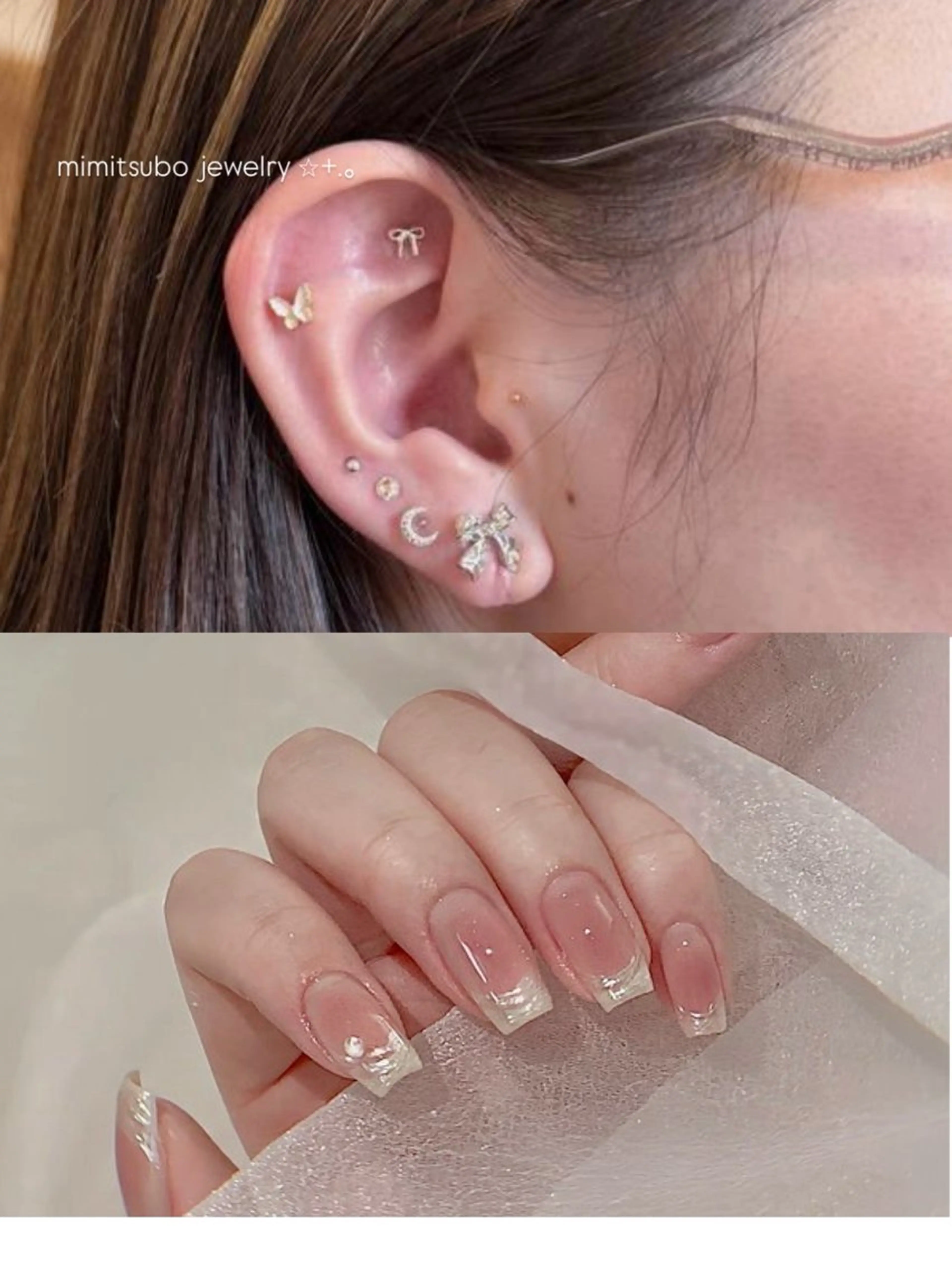 ★オフ有り〔 耳ツボジュエリー 〕＋ お好きなネイルメニューset💎※オフ込み 【ネイルメニューにより価格変動します】の写真