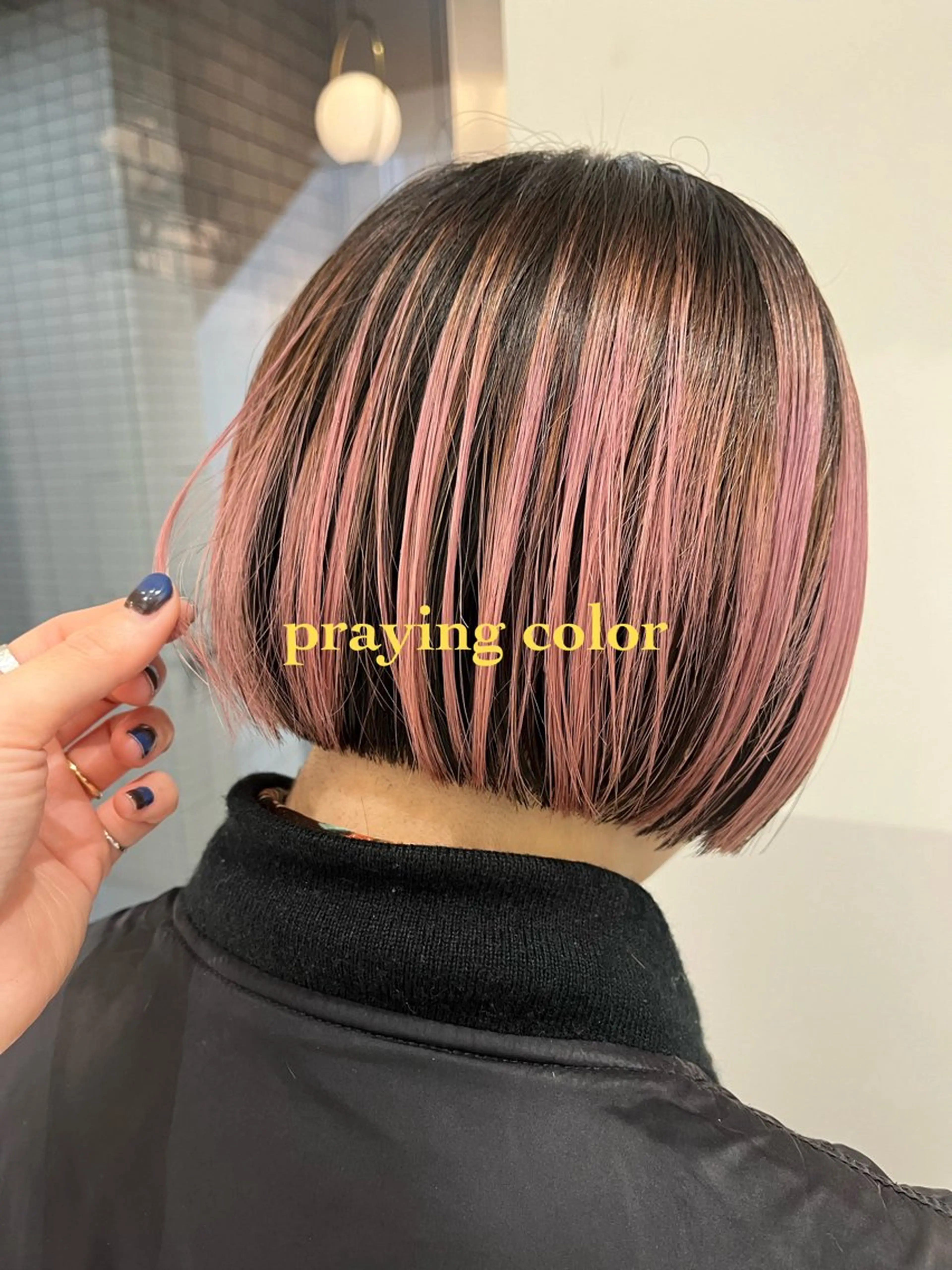 ミディアム カラー RINA🧤 デザインとボブのヘアスタイル