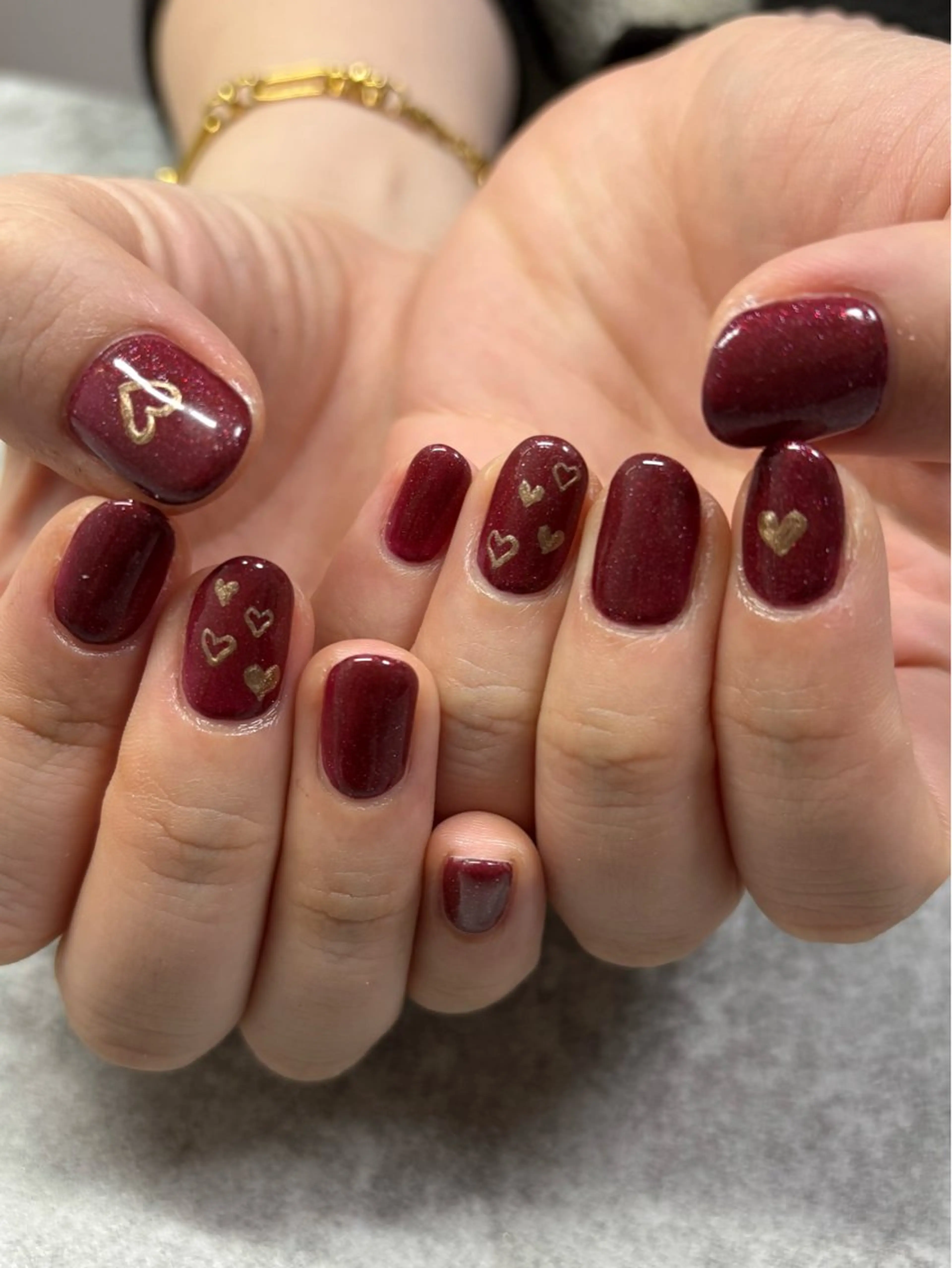 ネイル ハート ワンカラーネイル ハンドネイル FIORITURA Maikoのネイルデザイン