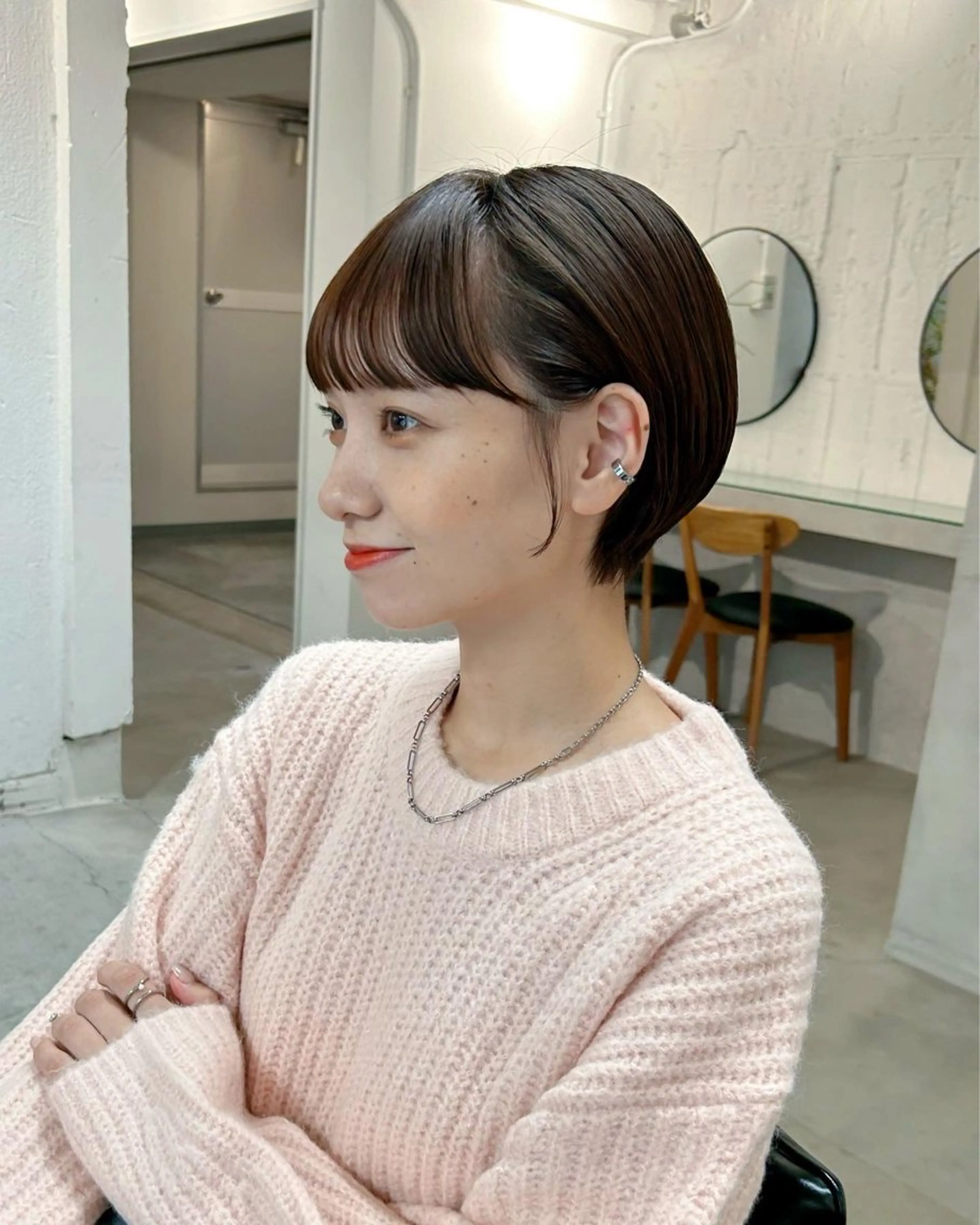 ショート ショートボブ ボブ ショートヘア ワイドバング カット ヘアカラー ❤️ショートカット ・顔周りカット❤️のヘアスタイル