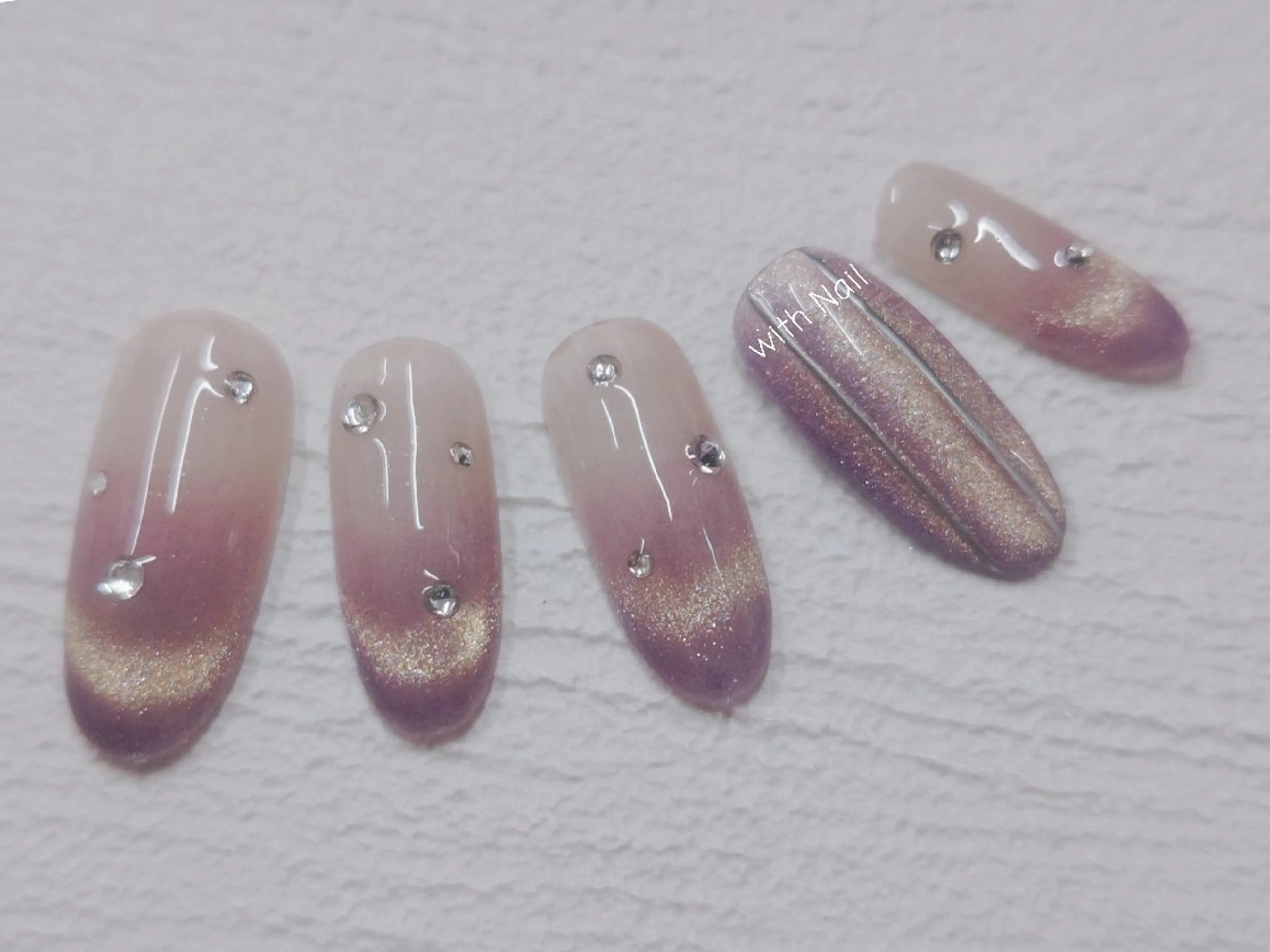 ネイル フレンチネイル マグネットネイル マグネットフレンチ ハンドネイル with Nail   ナガヤのネイルデザイン
