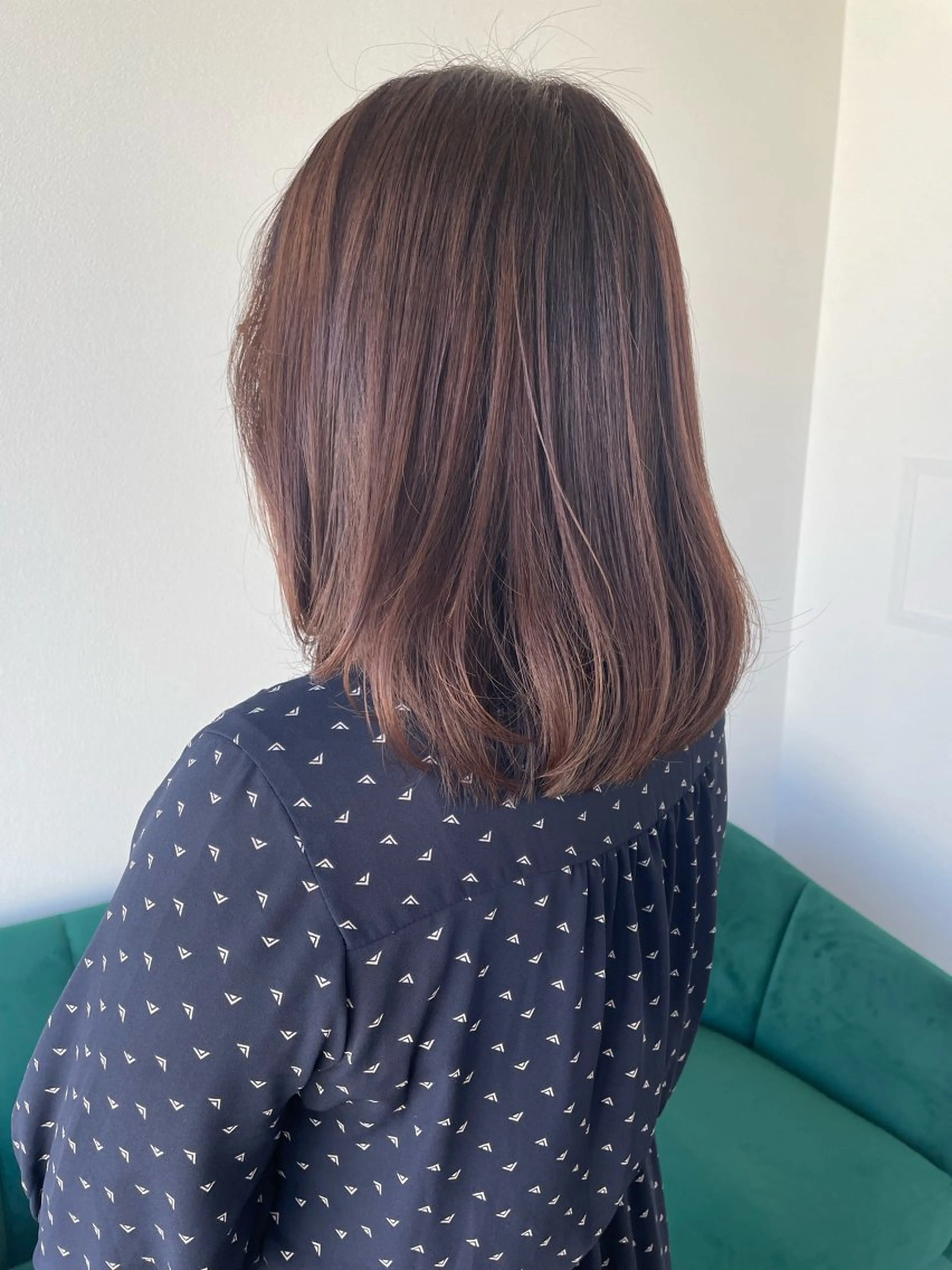 ミディアム カラー 艶カラー🌙縮毛矯正 /ボブ【Reina】のヘアスタイル