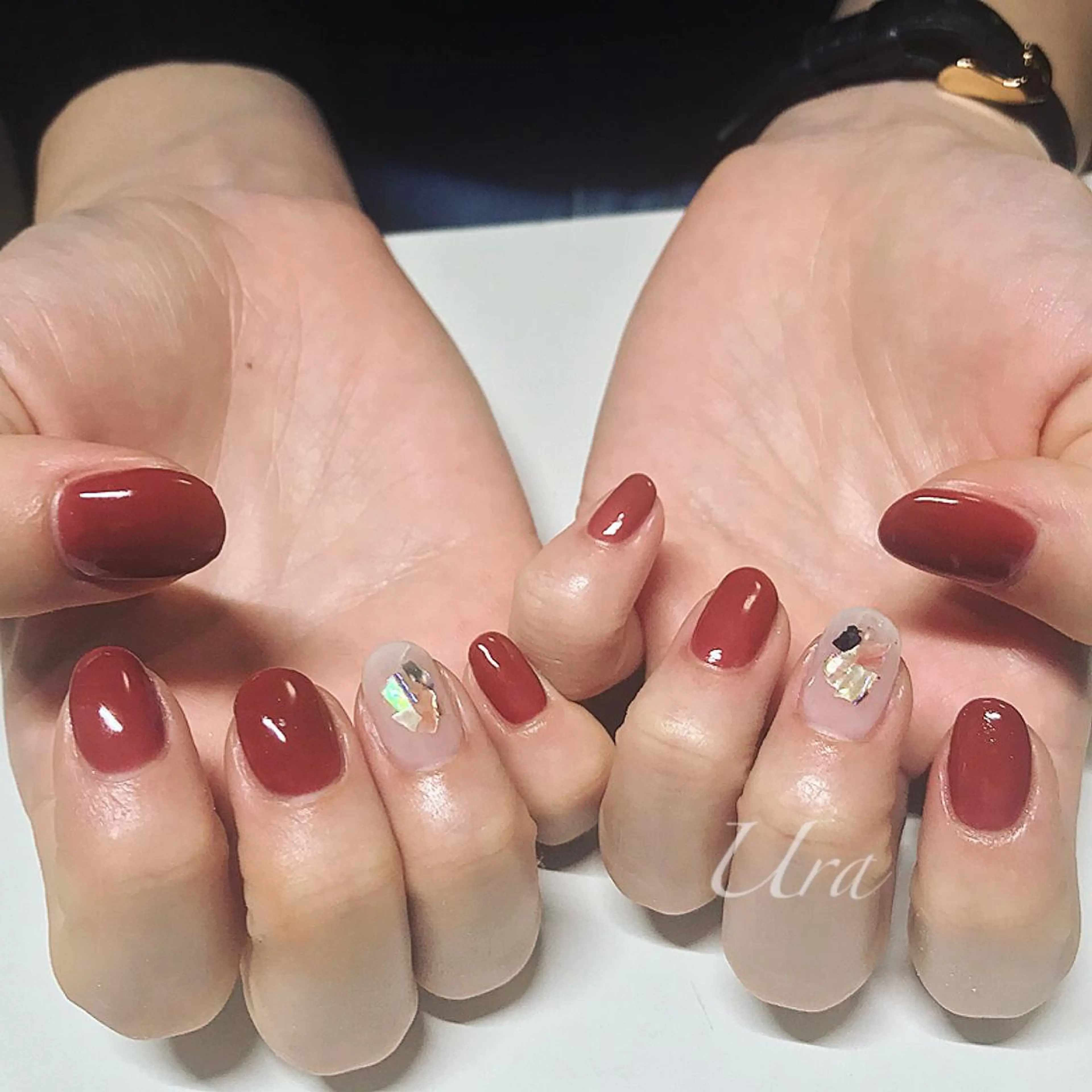 ネイル ブラウン オレンジ UrakoNail 《nail》のネイルデザイン