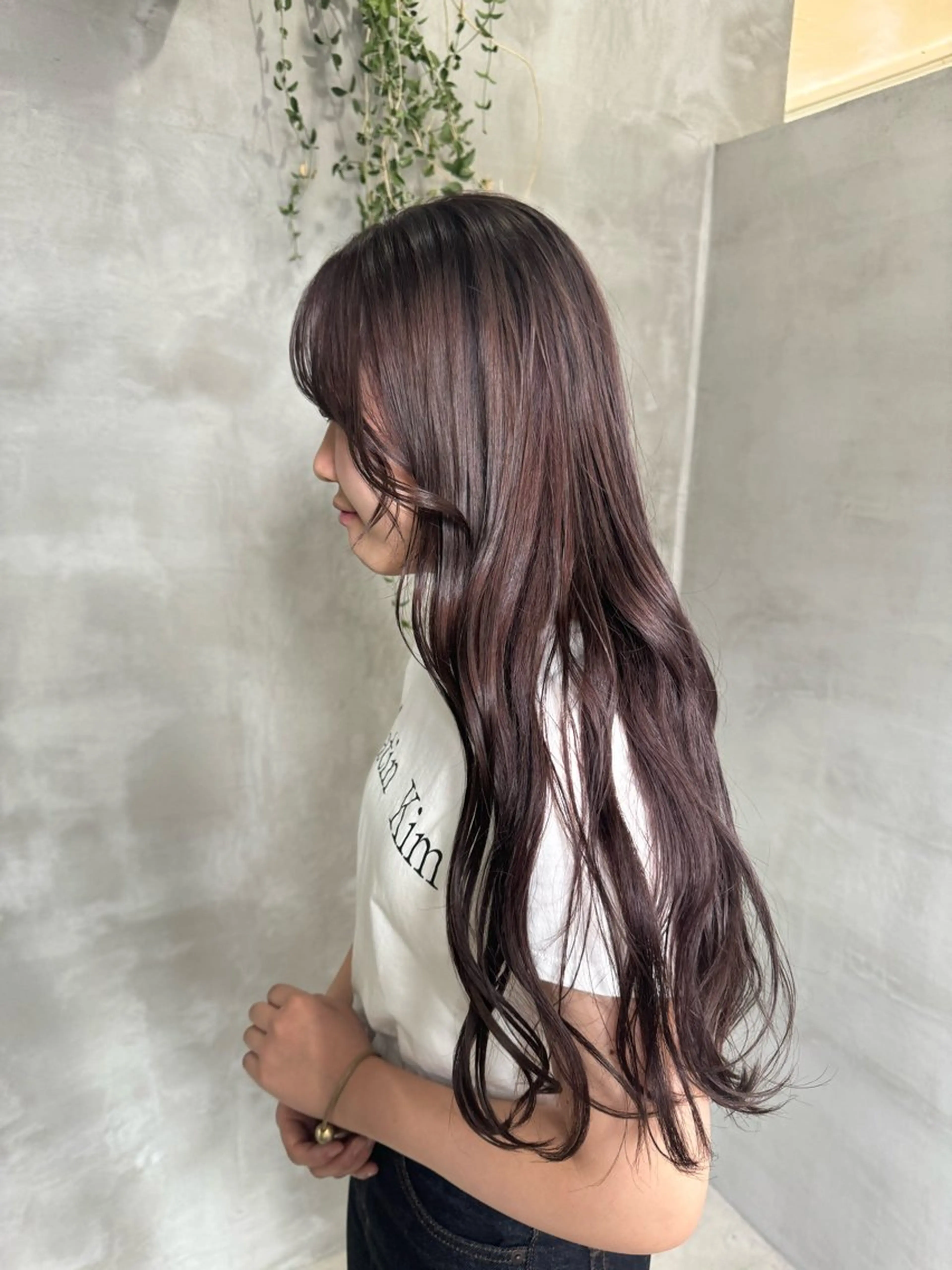 ロング カラー ブラウンカラー ラベンダーカラー 韓国風ヘア tetohair ありもとみゆのヘアスタイル