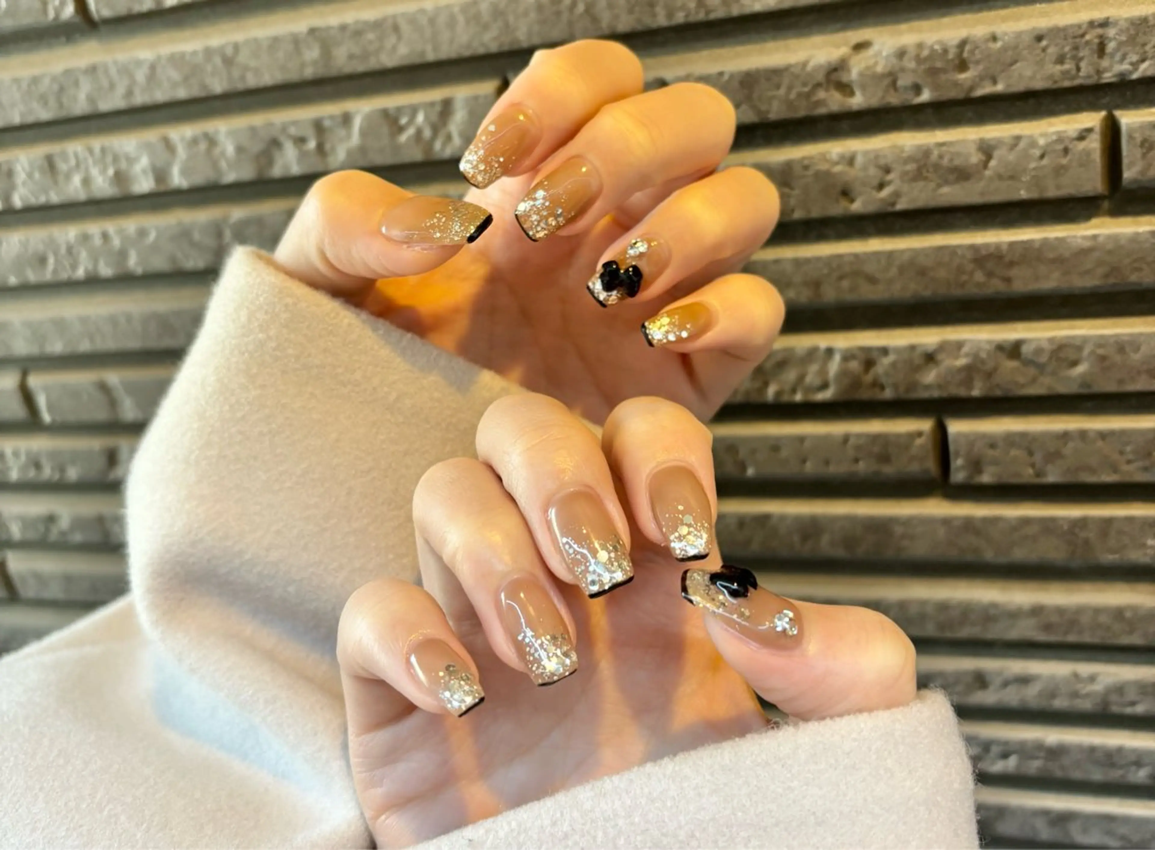 ネイル リボン 冬ネイル わたなべ さやかのネイルデザイン