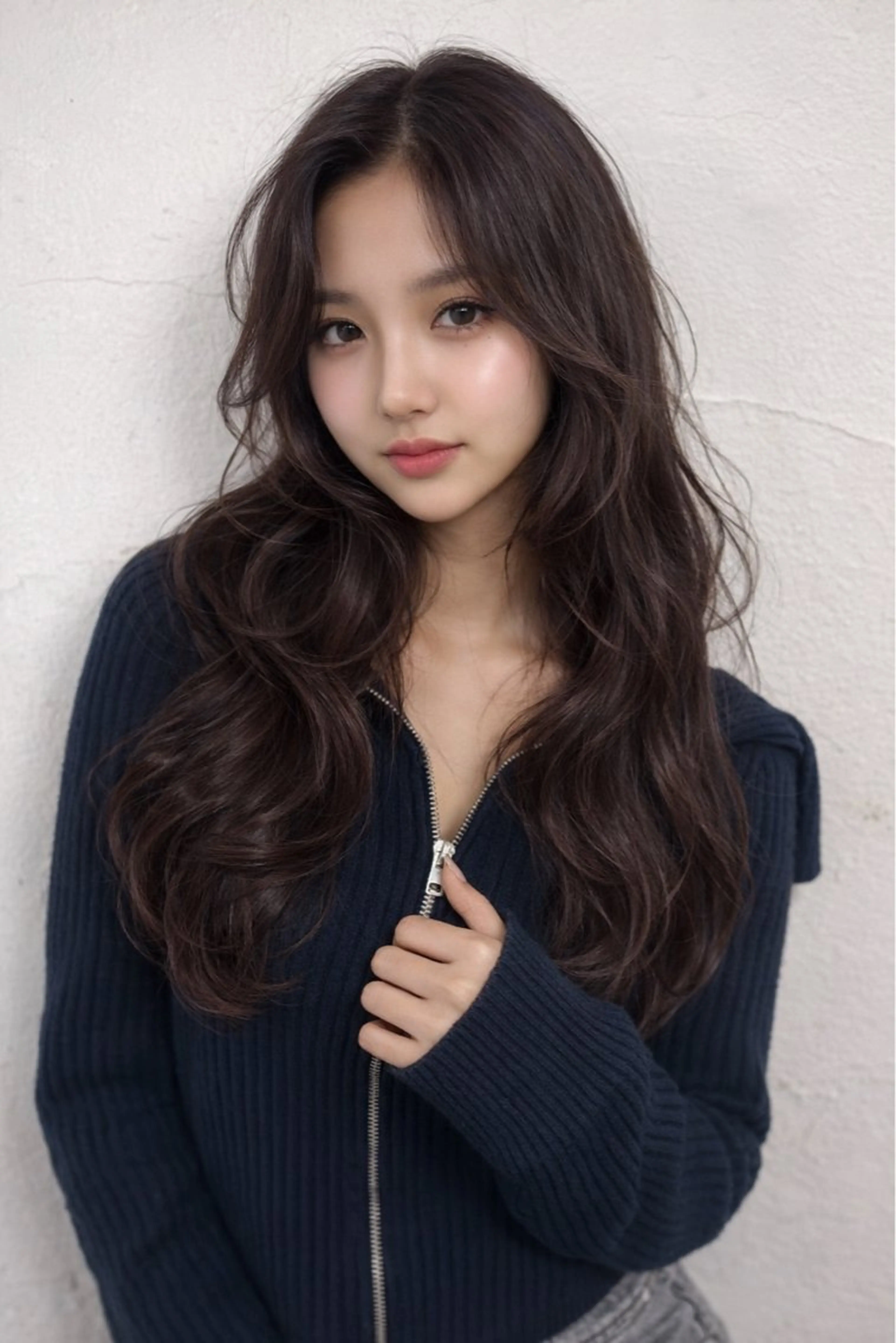 ロング カラー ヘアアレンジ カット ヘアカラー トリートメント ヘッドスパ ヘアセット 韓国レイヤーカット /韓国トレンドカラーのヘアスタイル