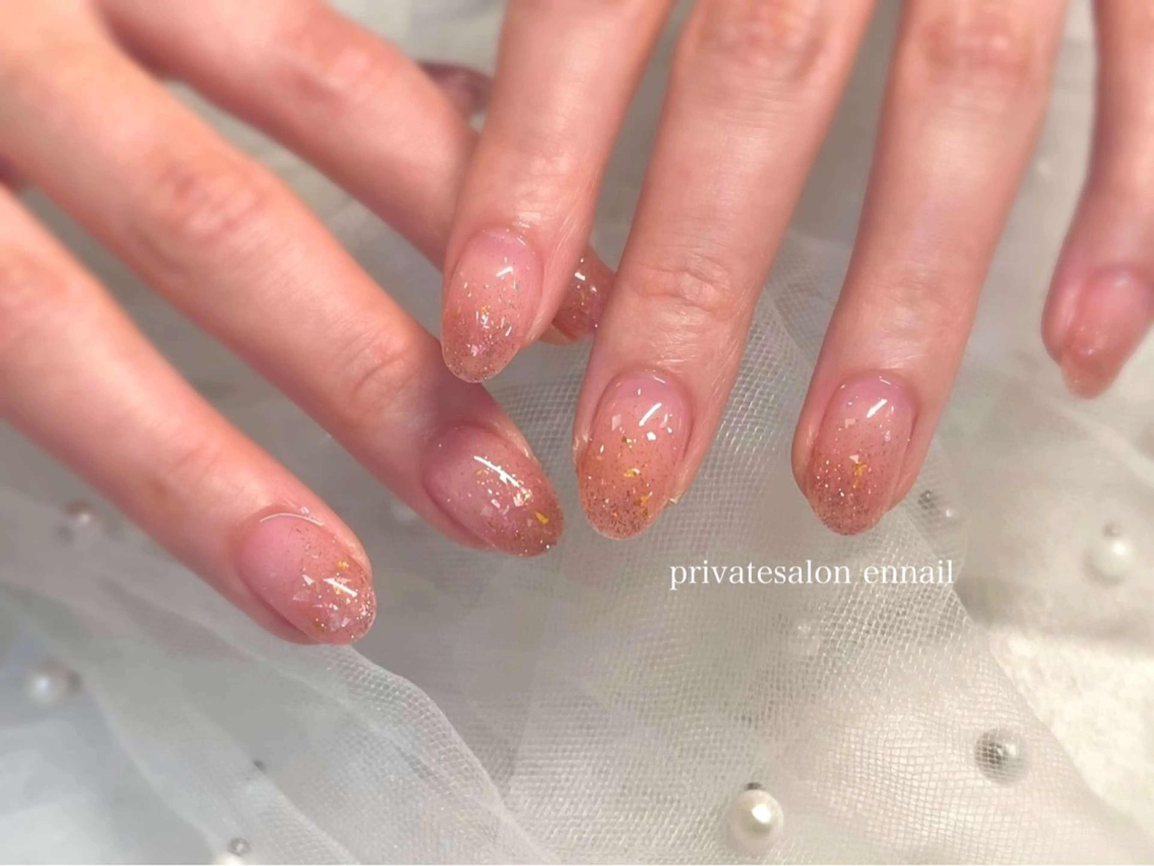 ネイル フラッシュネイル ジェルネイル キラキラネイル 韓国ネイル ロングネイル ハンドネイル en nail  心斎橋のネイルデザイン