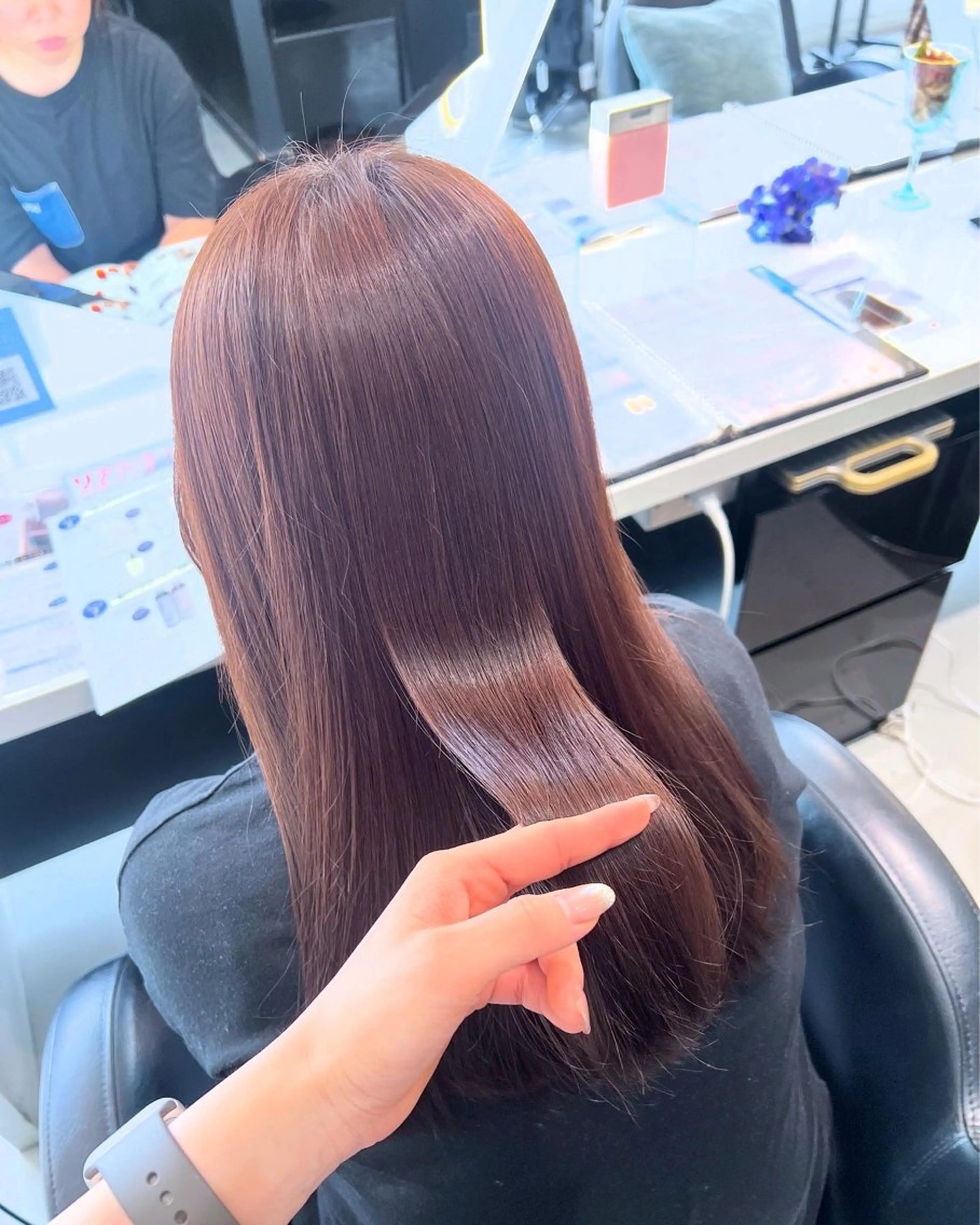 ロング 韓国風顔まわり/ベー ジュ/マツエク♡美咲のヘアスタイル