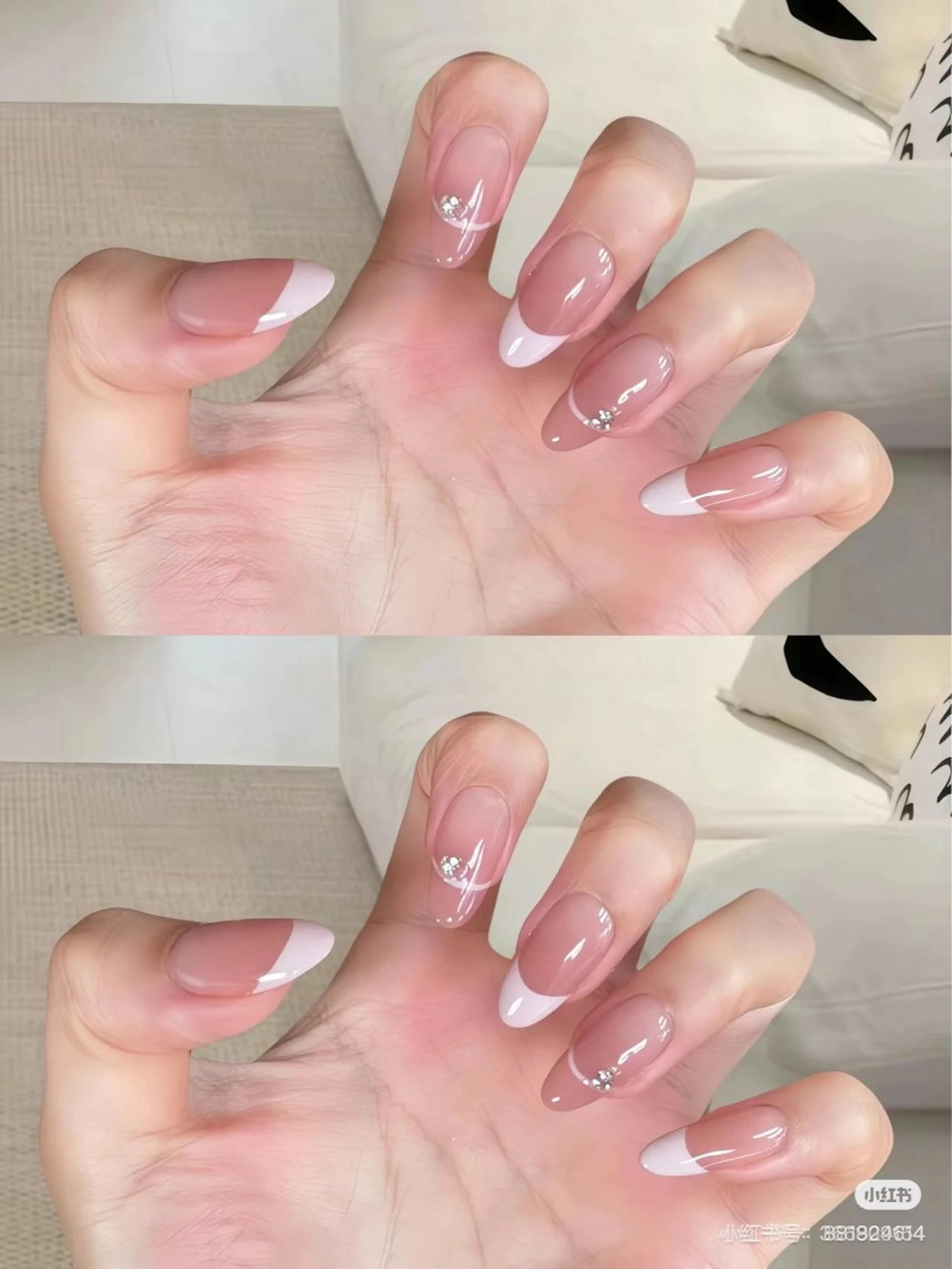 ネイル アートネイル オーロラネイル クリアネイル 長さ出し フレンチネイル LU NAのネイルデザイン