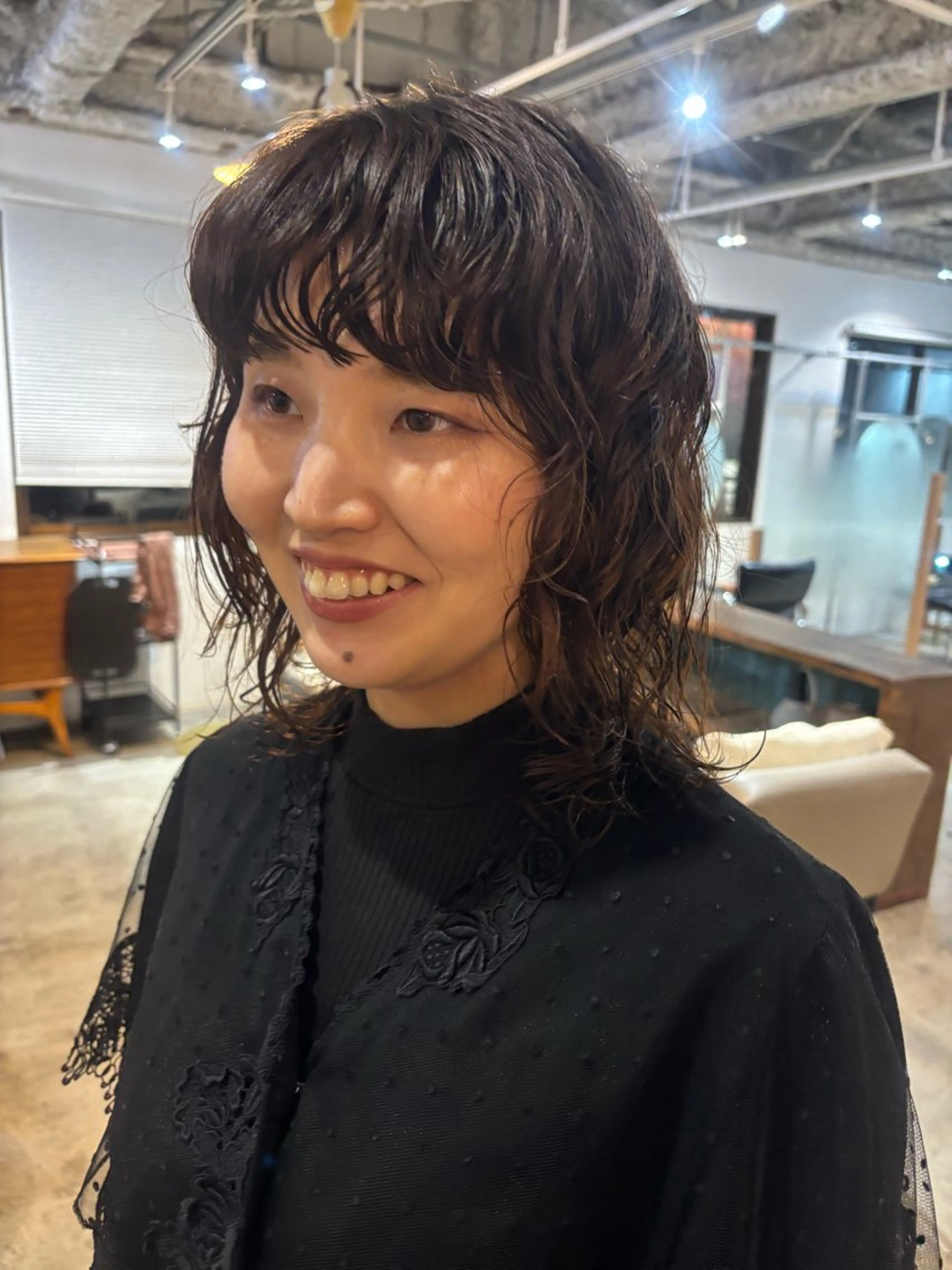 ミディアム カラー パーマ カット パーマ トリートメント Hayashi Shioriのヘアスタイル