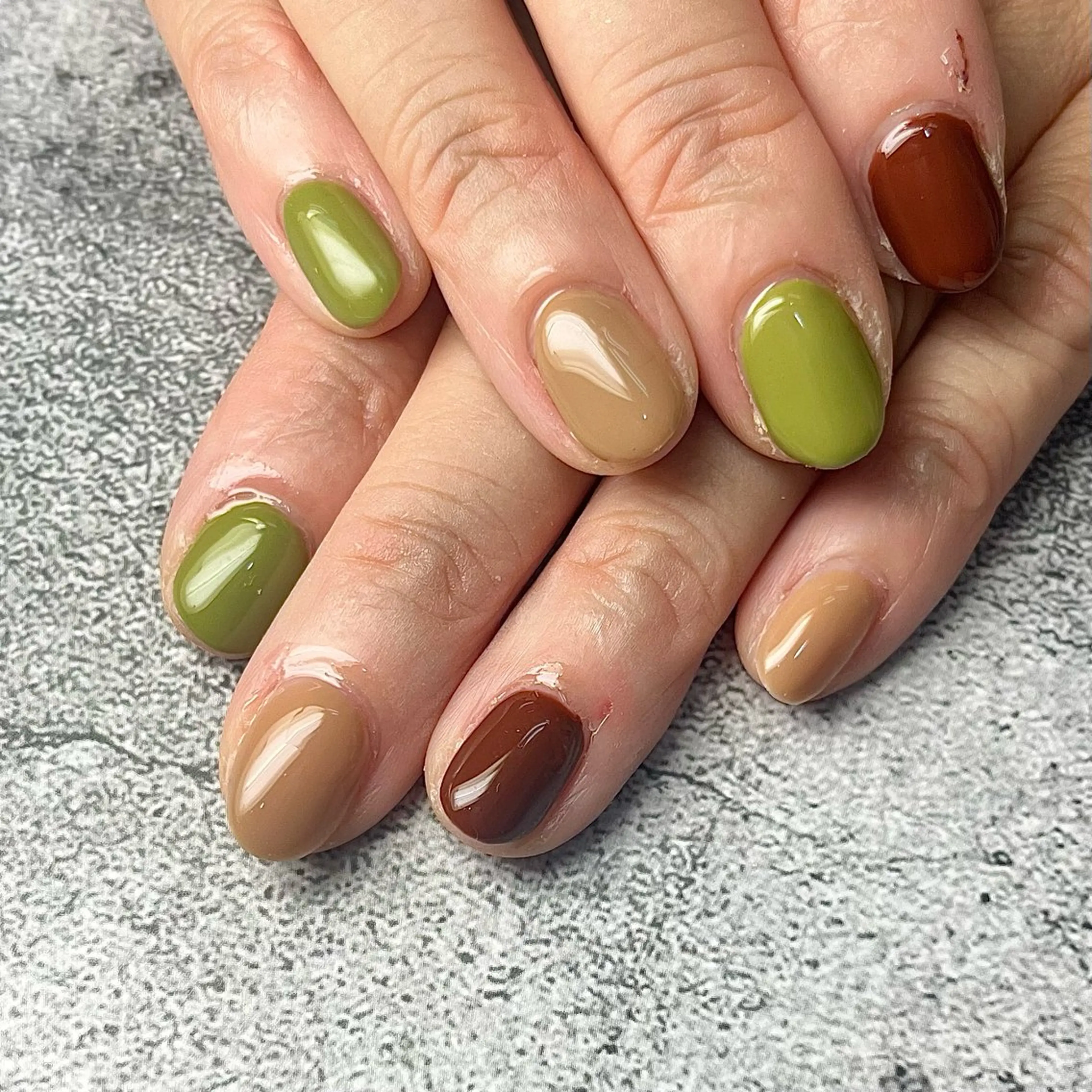 ネイル シンプルネイル ハンドネイル Queen nail 北堀江 ASUKAのネイルデザイン