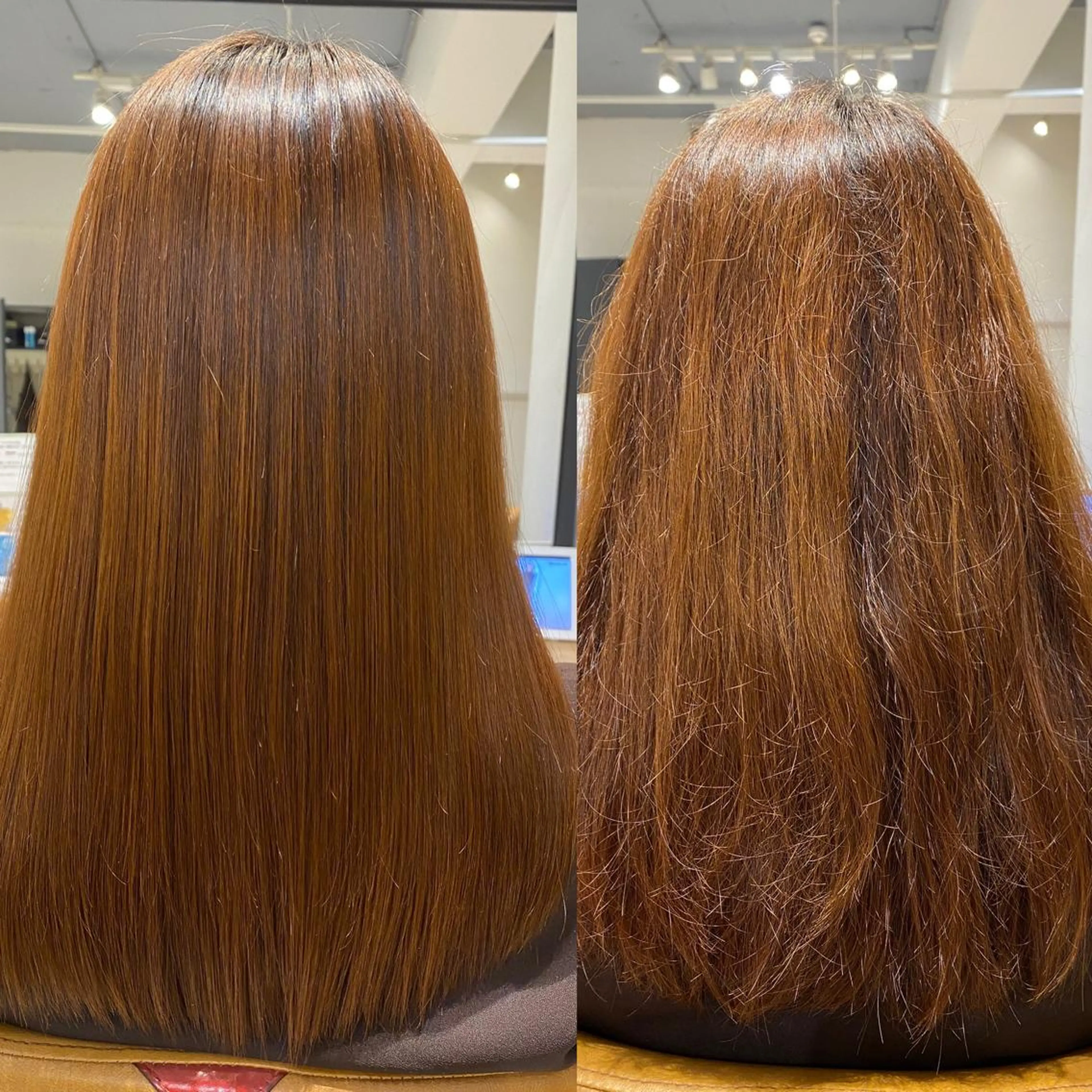 セミロング ハイライト 髪質改善 縮毛矯正専門家 大桃史朗のヘアスタイル