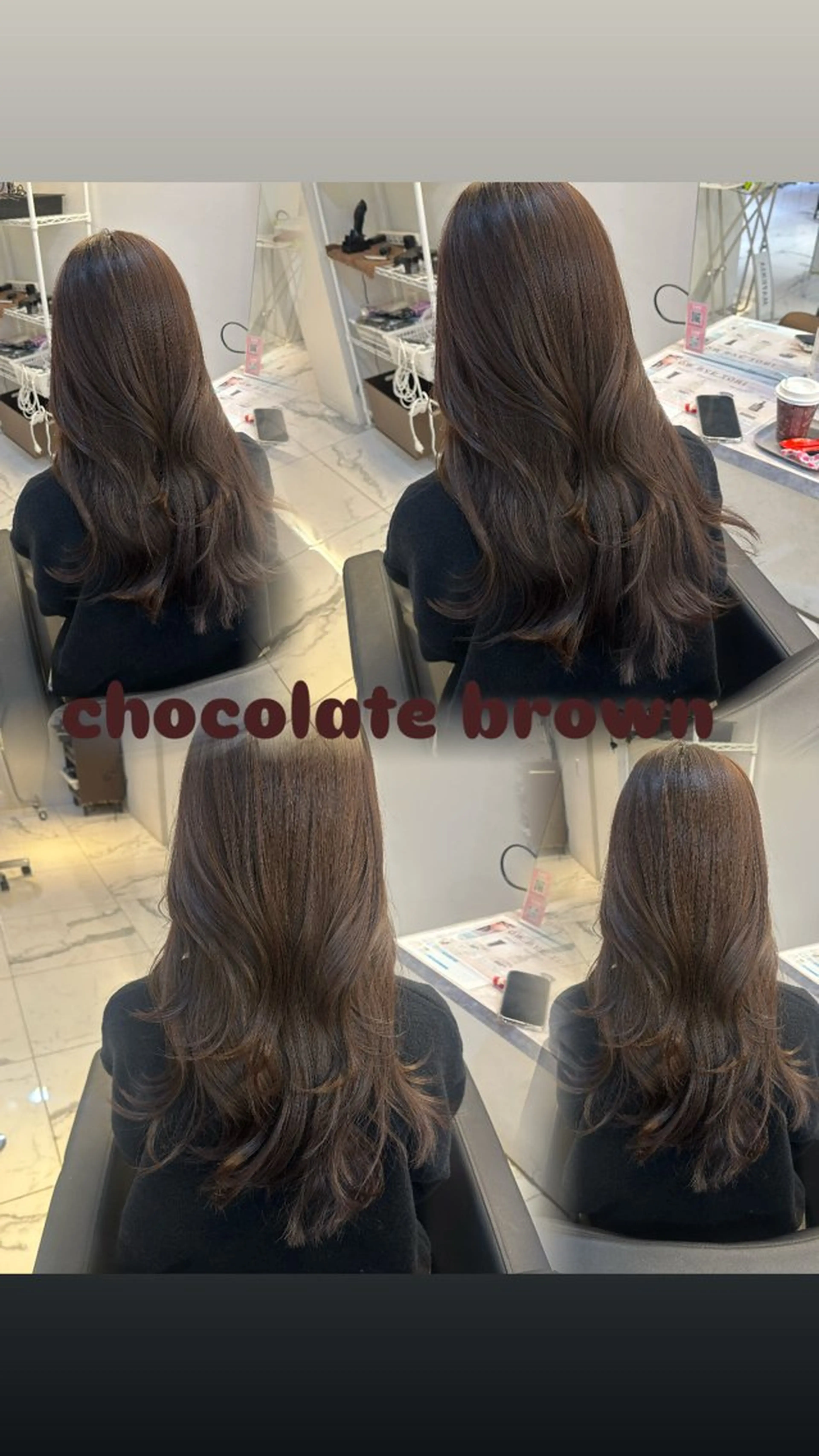 ロング カラー ブラウンカラー チョコレートブラウン カット ヘアカラー トリートメント 心斎橋/縮毛矯正 /艶髪カラーのヘアスタイル