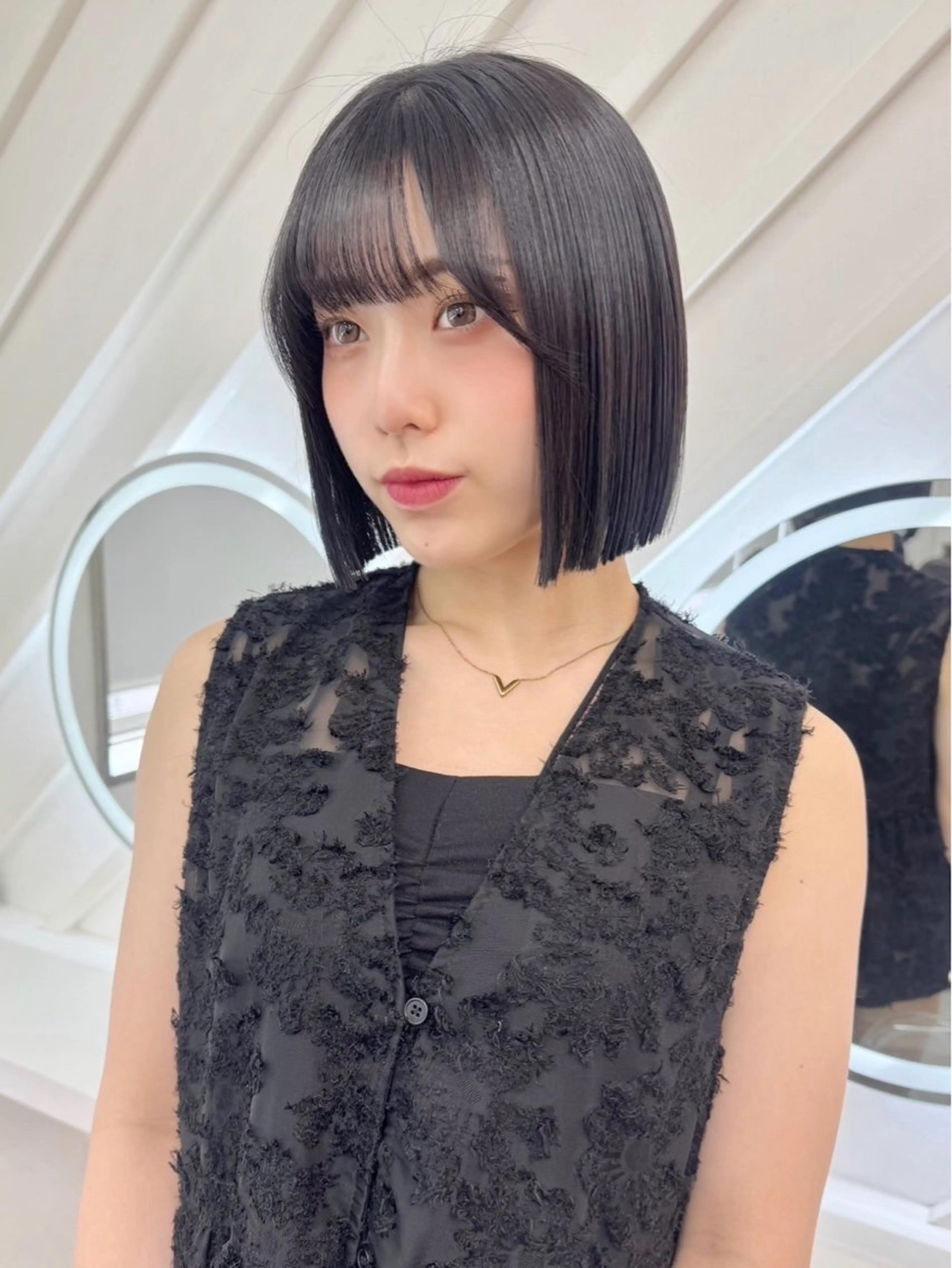 ショート カラー カット ヘアカラー 縮毛矯正 トリートメント 莉乃/縮毛矯正/髪質 改善/艶カラーのヘアスタイル