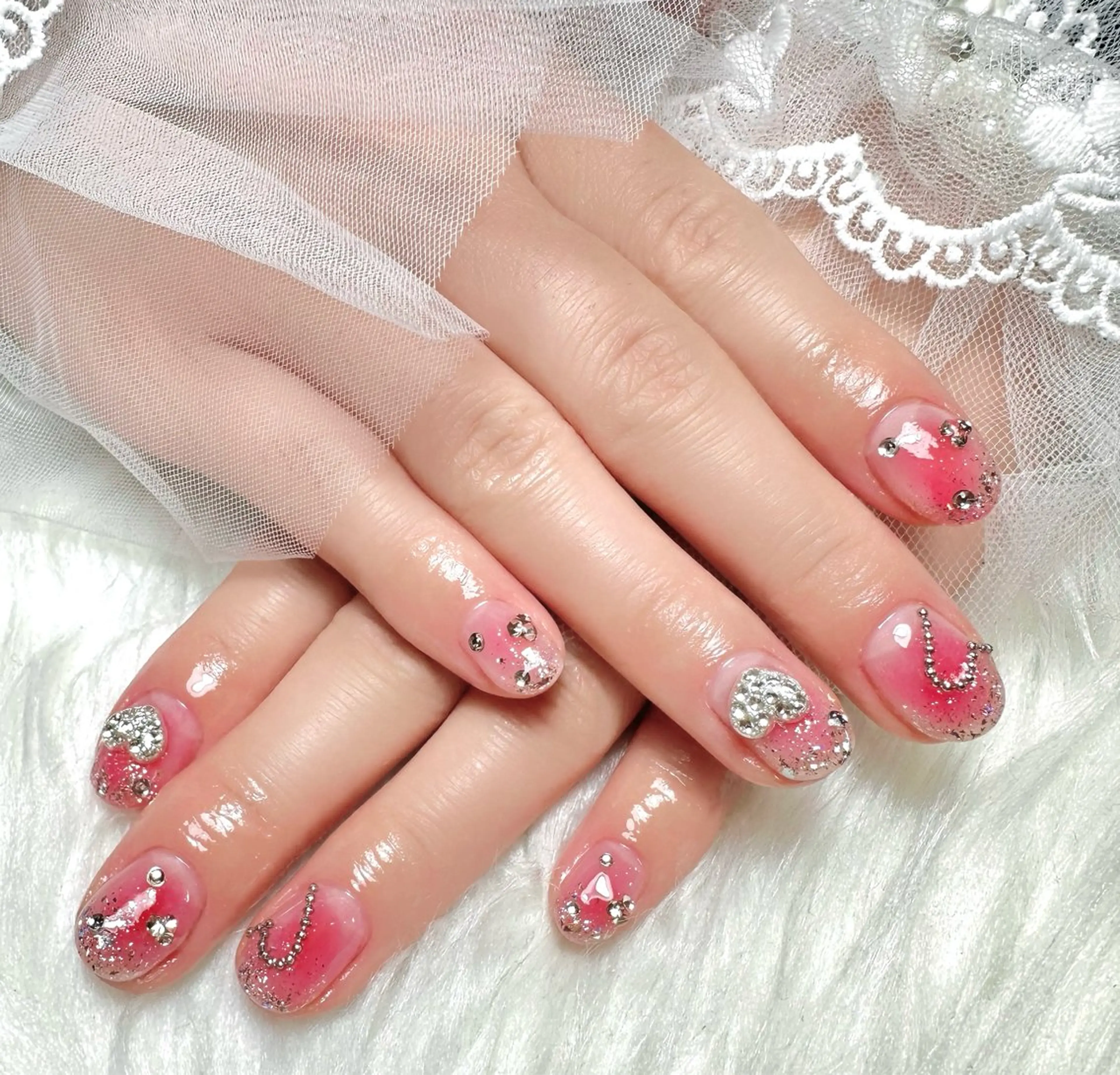 ネイル チークネイル 持ち込み ピンク ハンドネイル nail untitled🎀のネイルデザイン